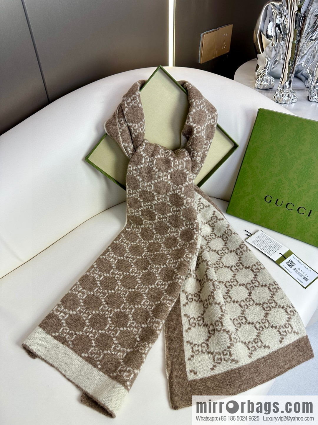 GUCCI 2023 new men's and women's same knitted scarf