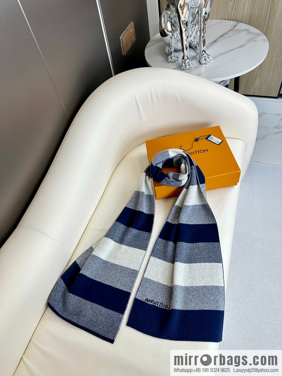 LV Knitted Striped, Unisex Scarf