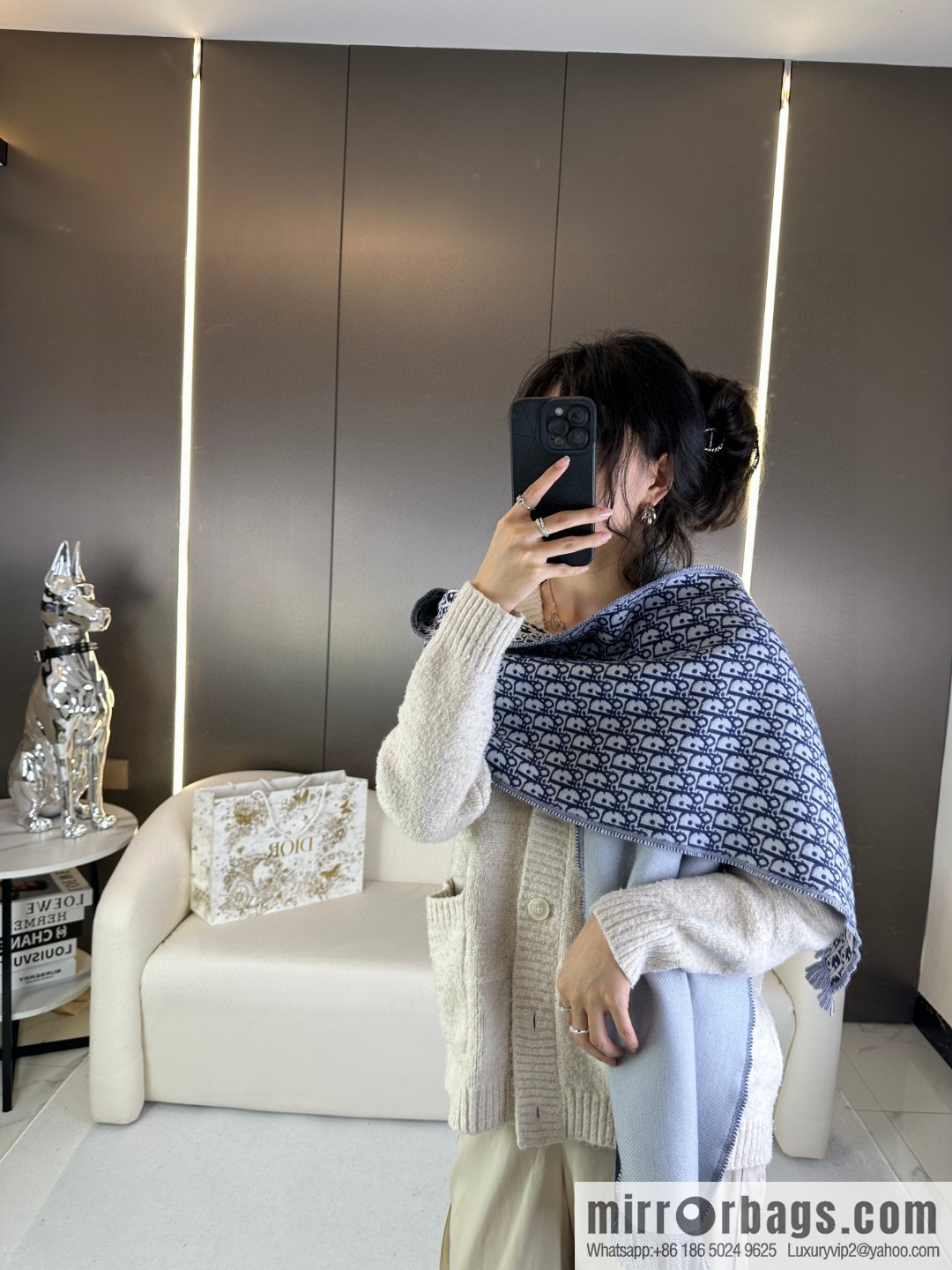 DIOR presbyopia jacquard, high-end men's scarf