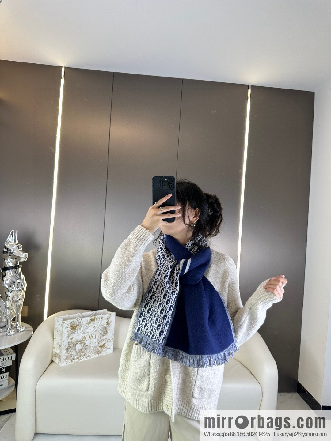 DIOR presbyopia jacquard, high-end men's scarf