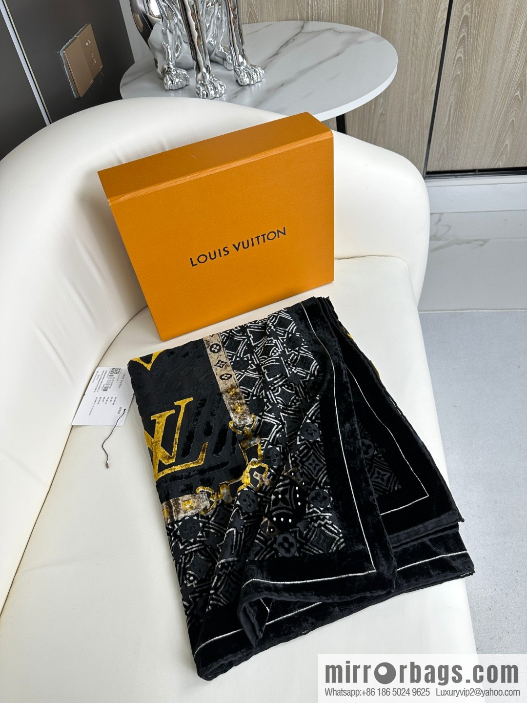 LV silk plus cashmere square towel.