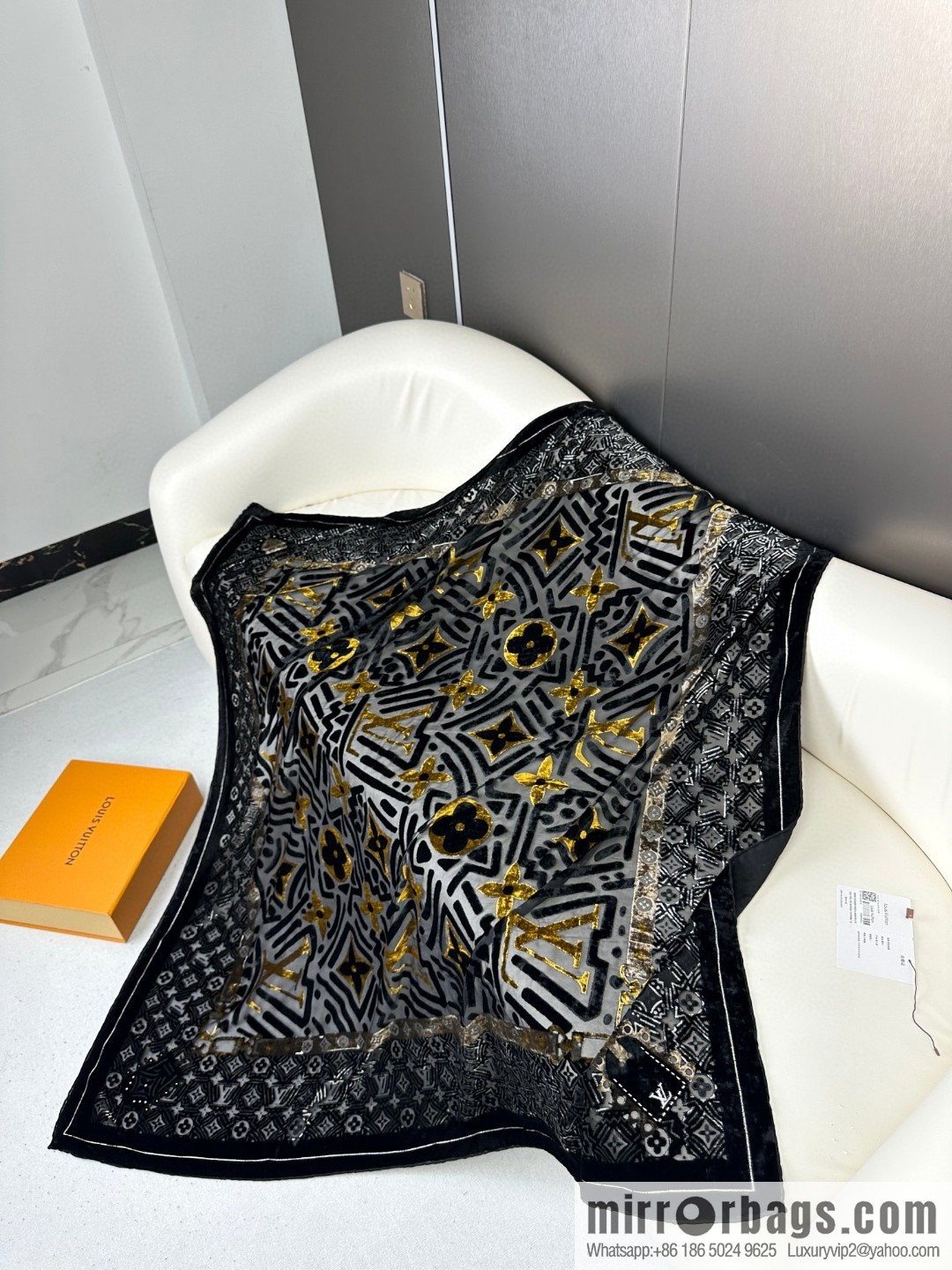 LV silk plus cashmere square towel.