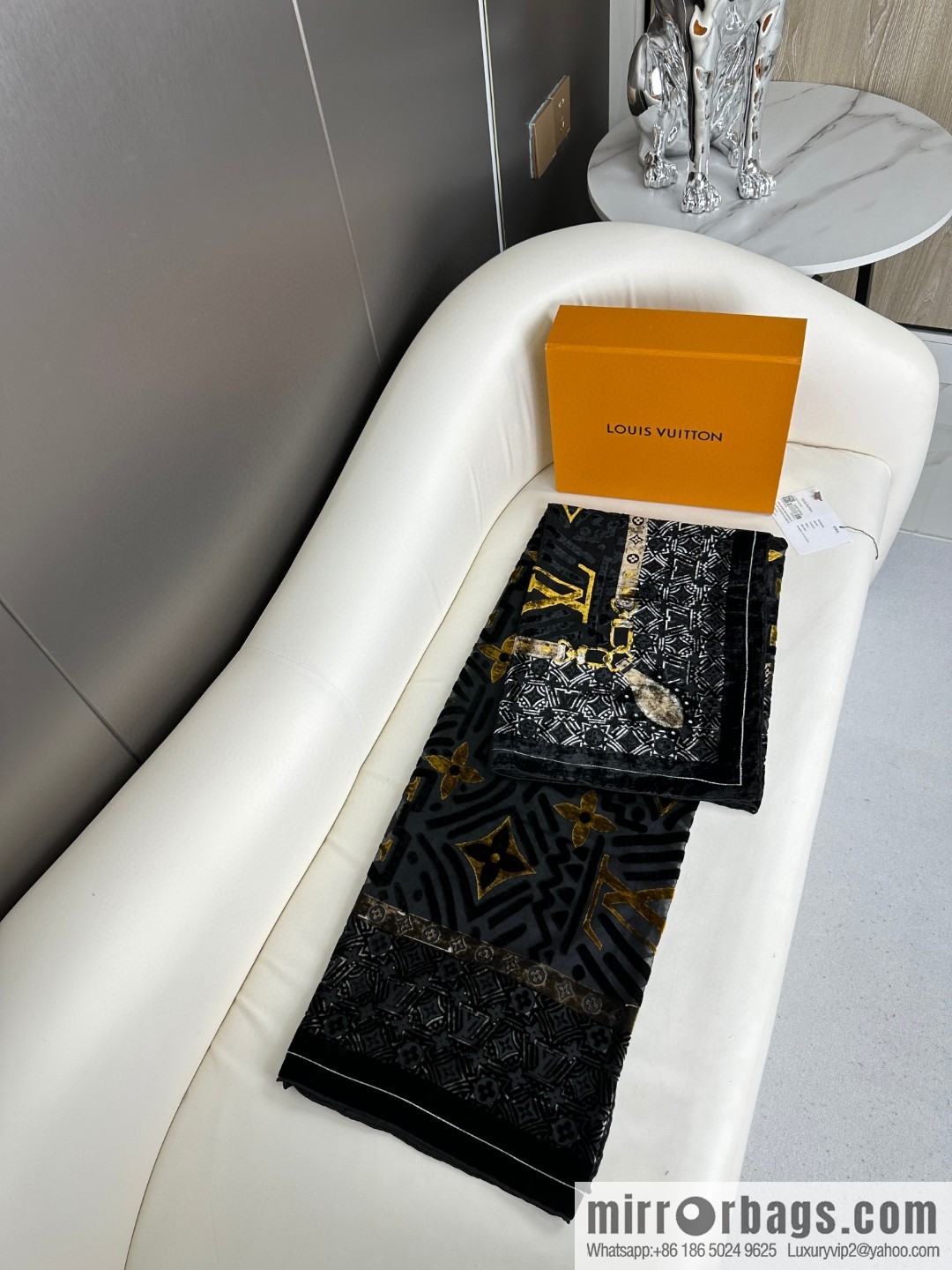 LV silk plus cashmere square towel.