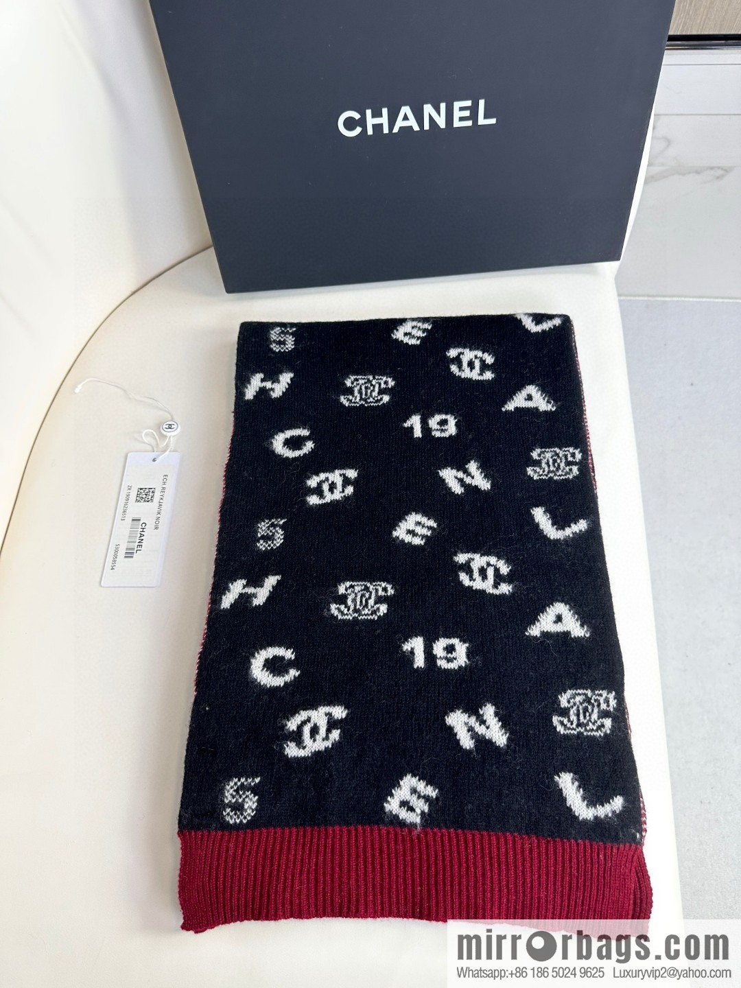CHANEL counter cashmere scarf