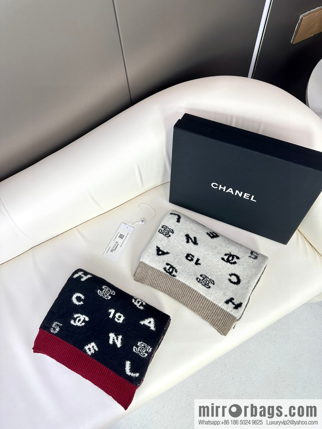CHANEL counter cashmere scarf