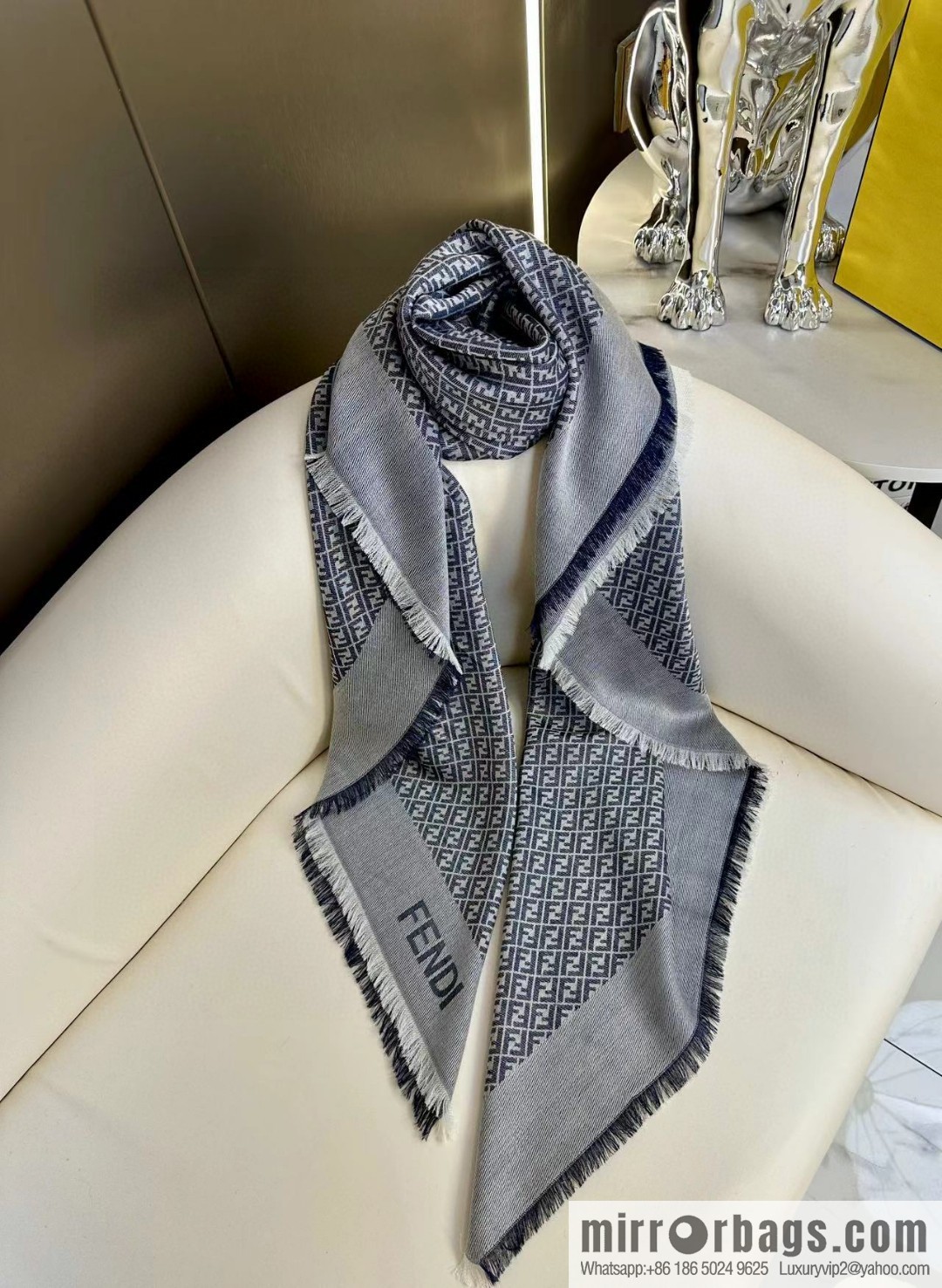 FENDI mulberry silk + lamb wool blend material, new square towel