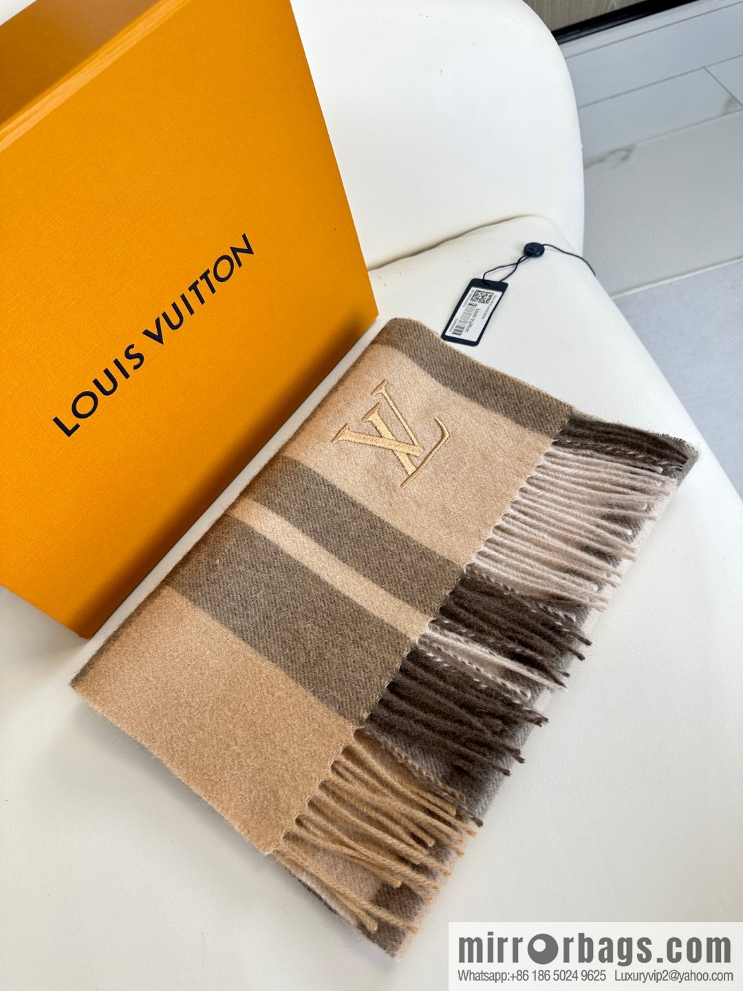 LV classic striped plaid, unisex couple cashmere scarf
