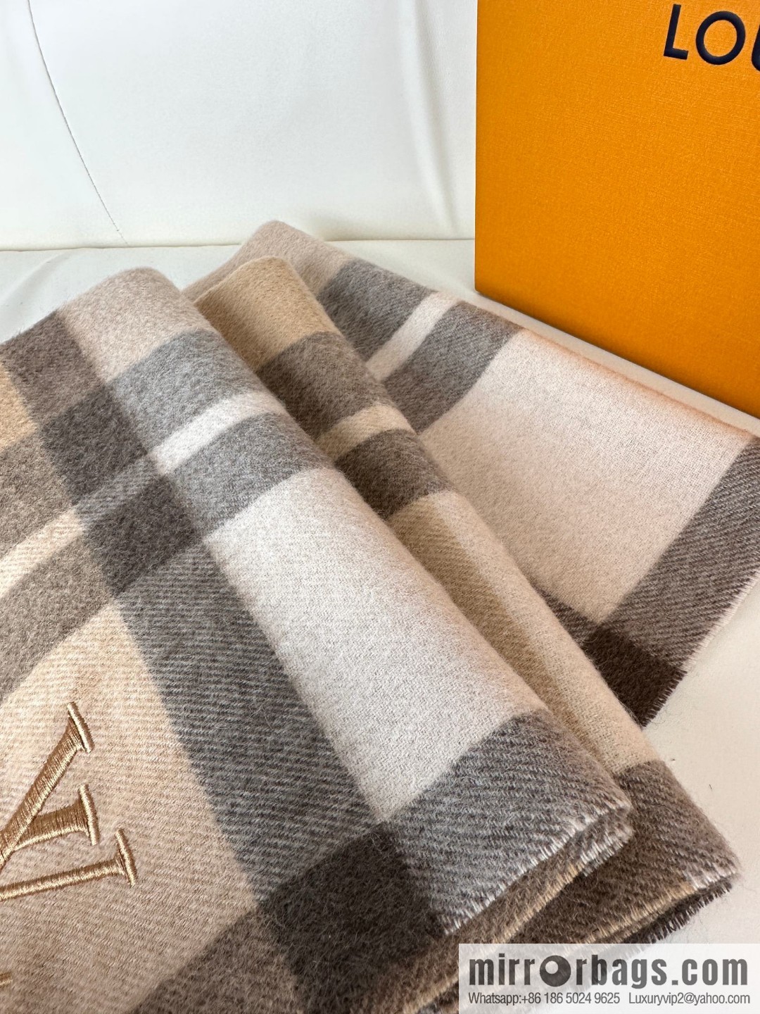 LV classic striped plaid, unisex couple cashmere scarf