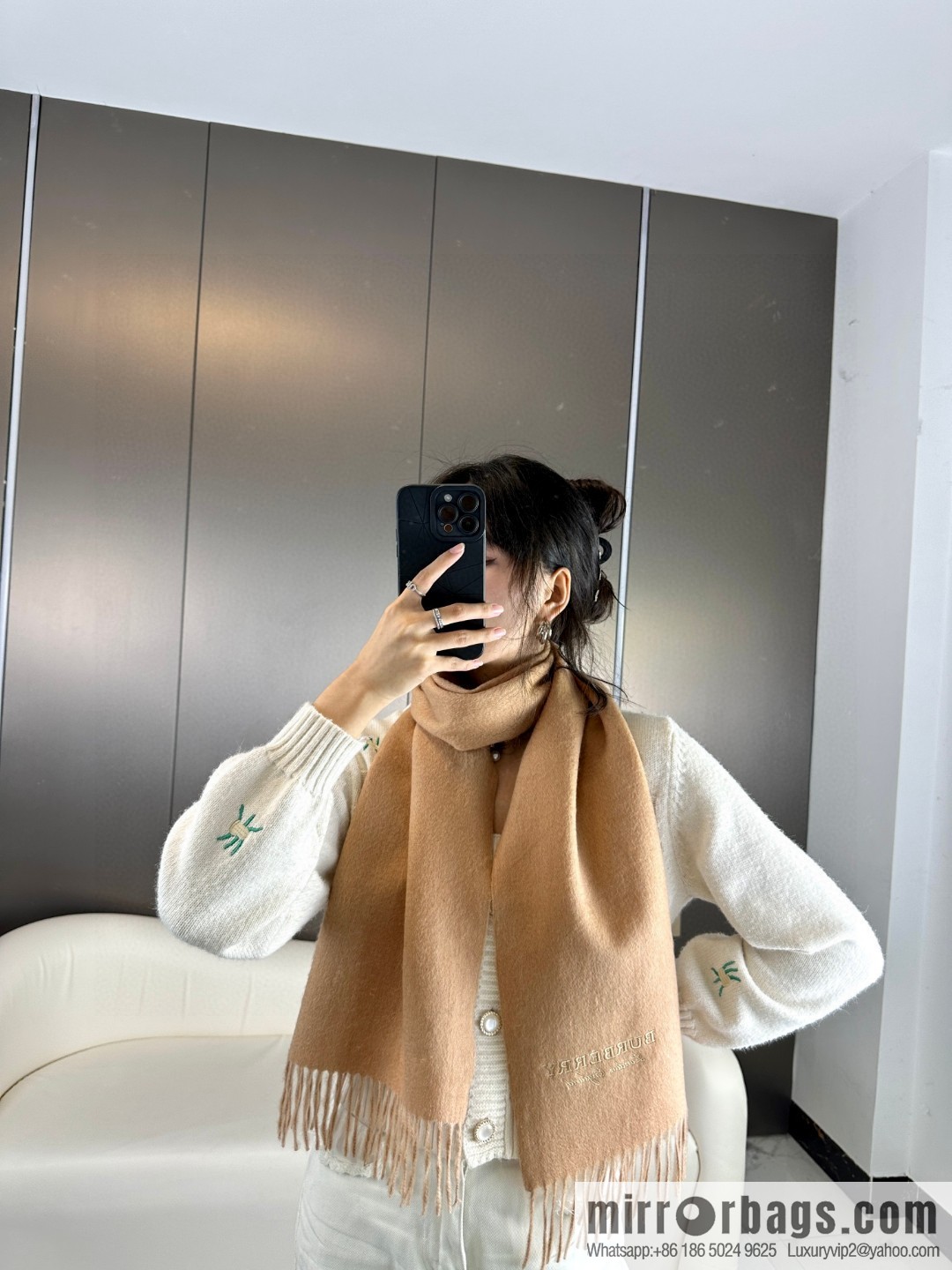 Burberry Burberry 2023 Paris Fashion Show Double Sided Cashmere Scarf