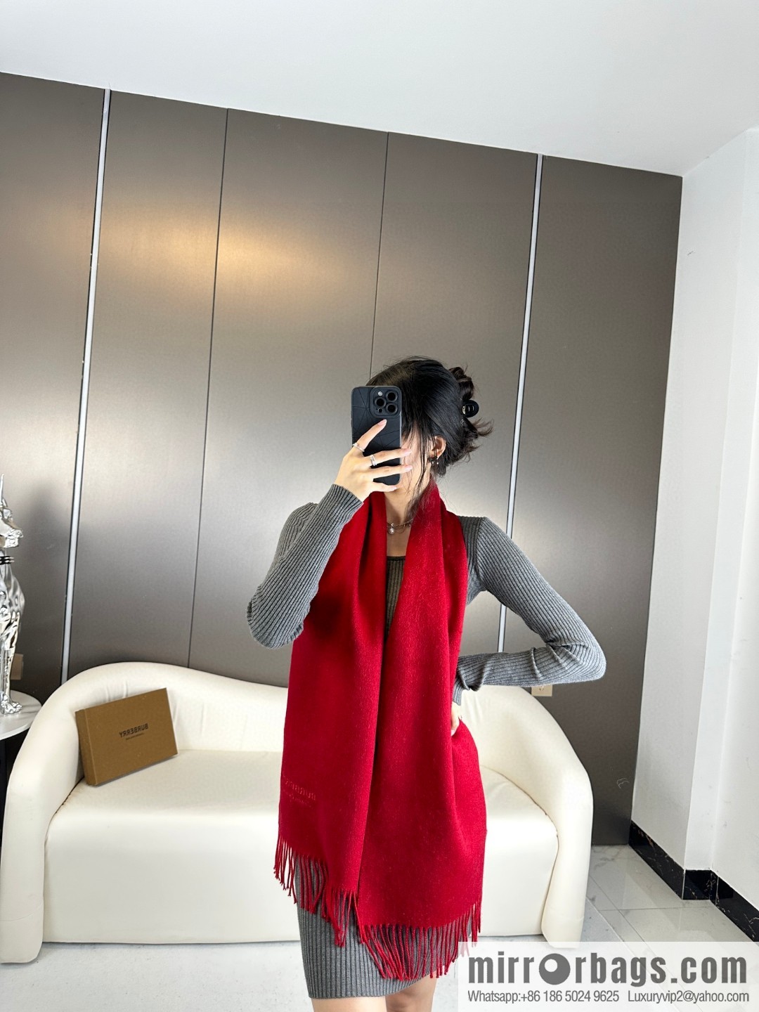 Burberry Burberry 2023 Paris Fashion Show Double Sided Cashmere Scarf