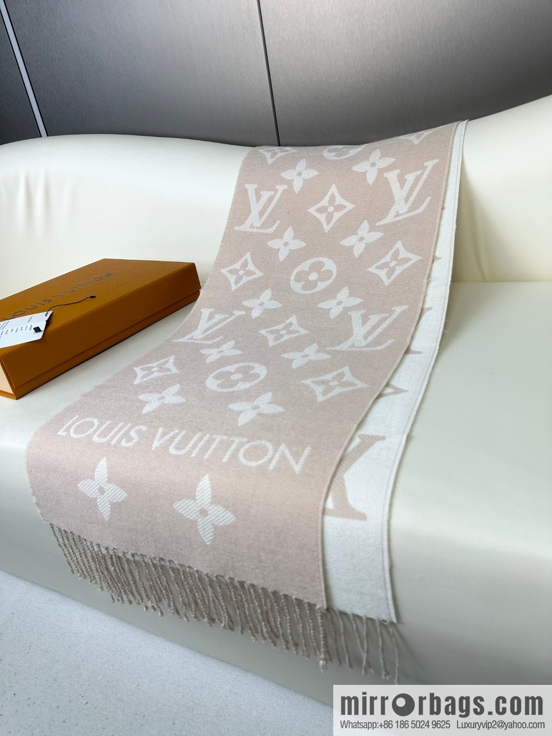 LV Monogram pattern, wool towel