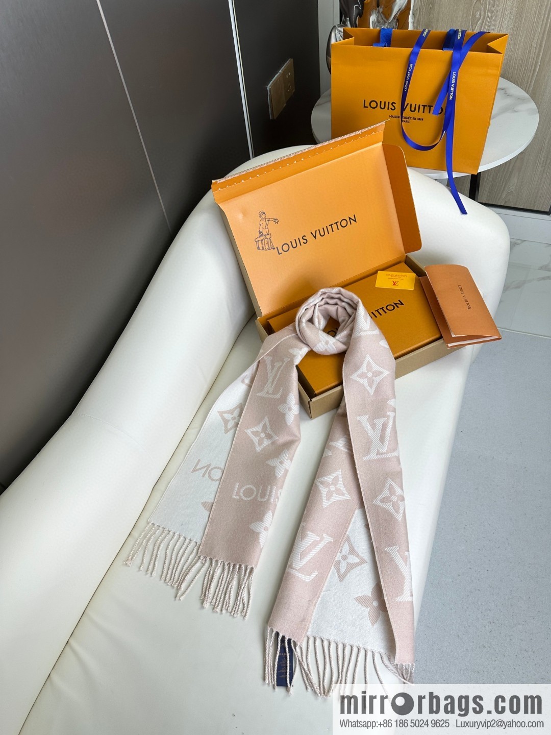 LV Monogram pattern, wool towel
