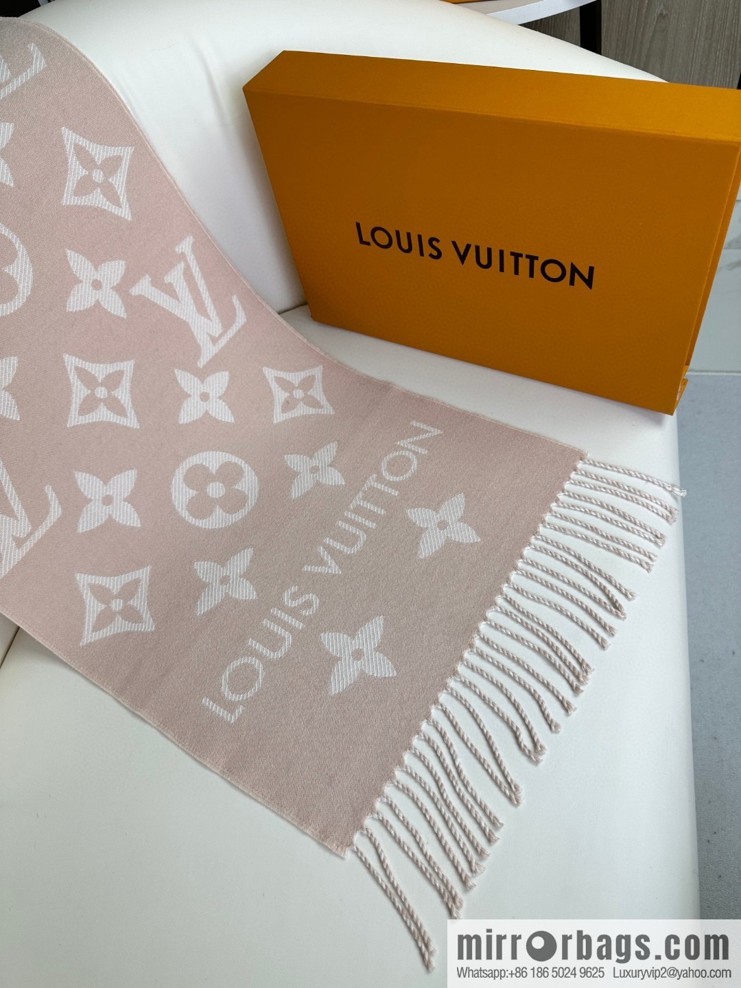 LV Monogram pattern, wool towel