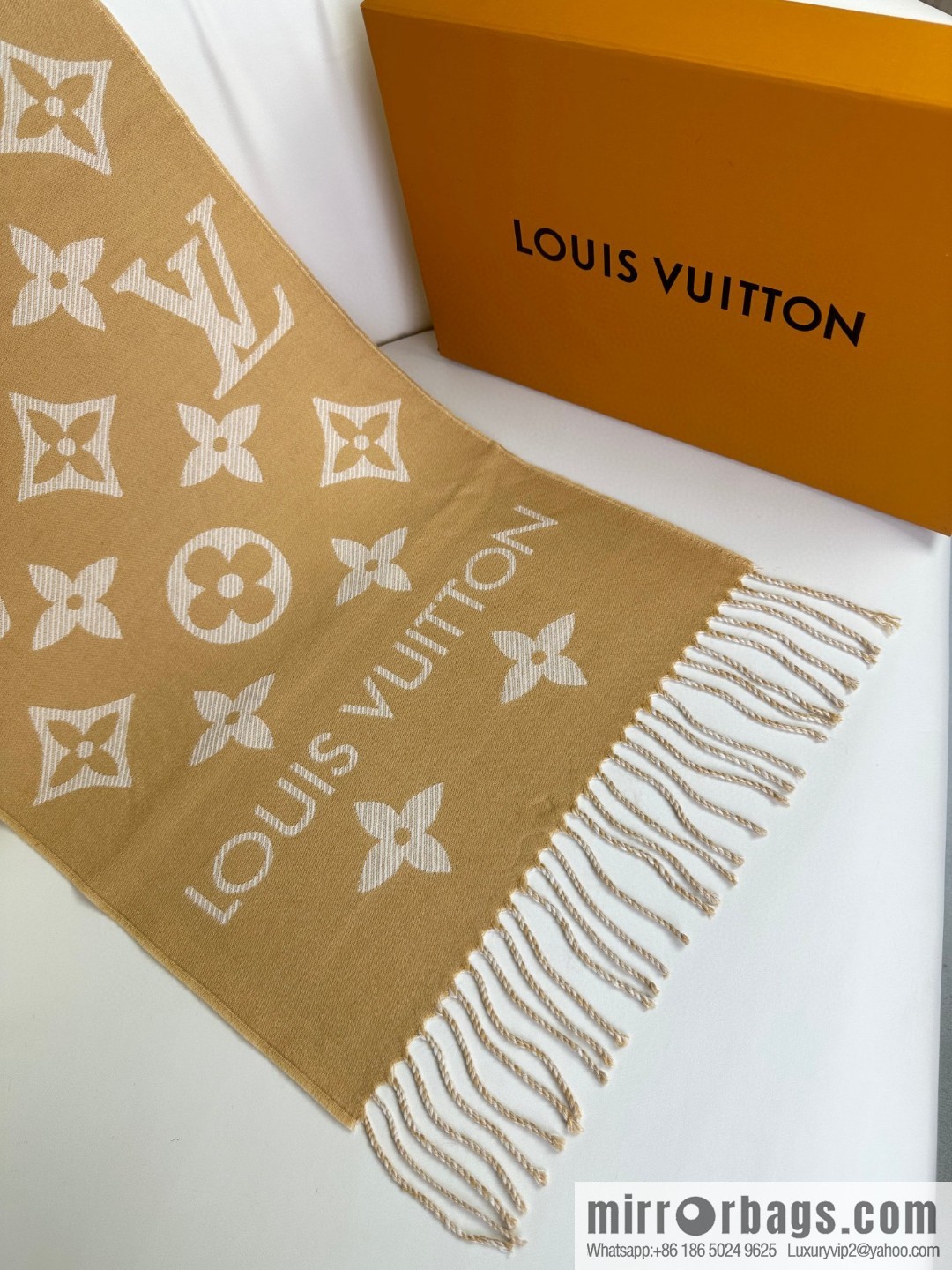 LV Monogram pattern, wool towel