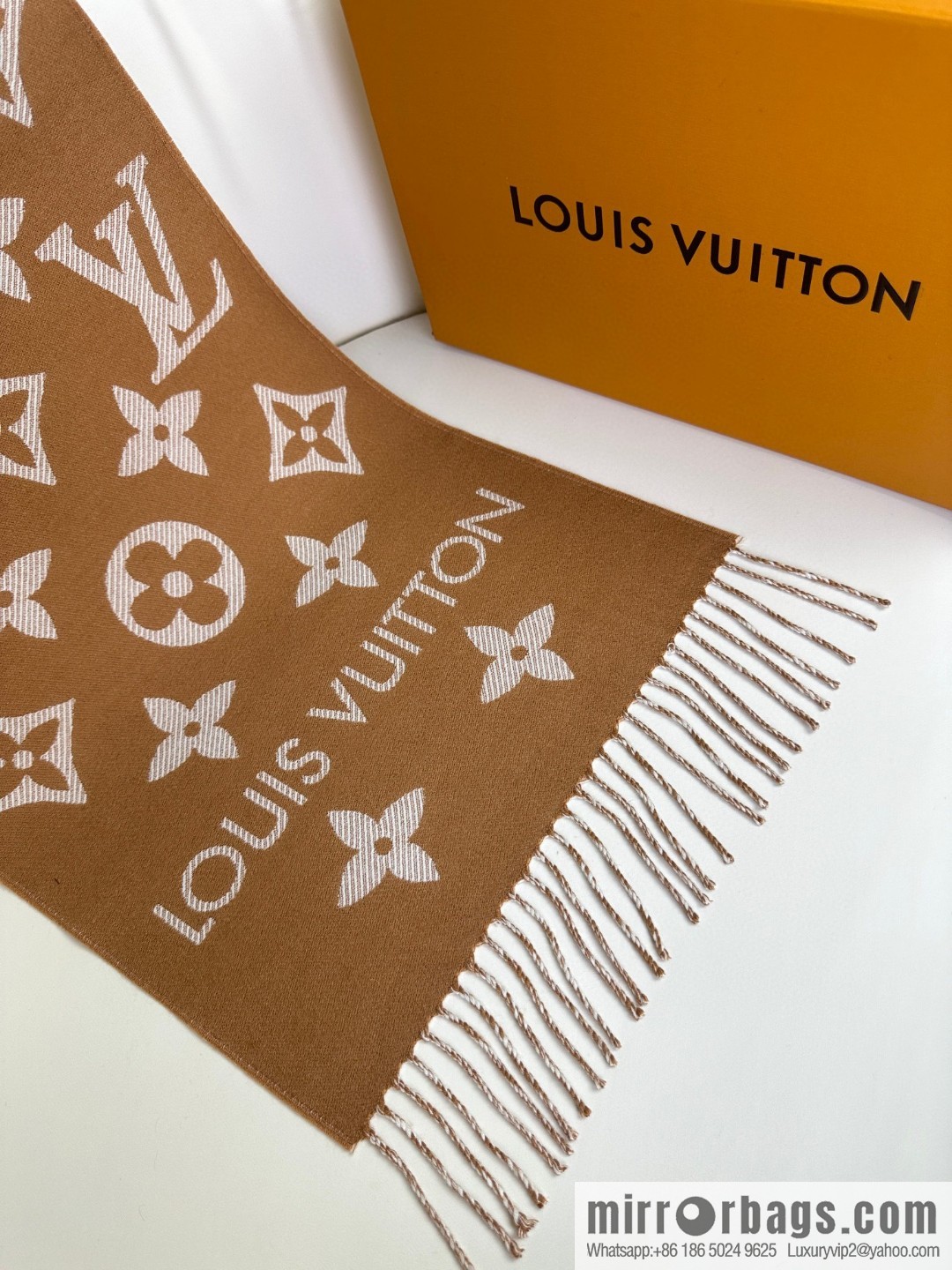 LV Monogram pattern, wool towel