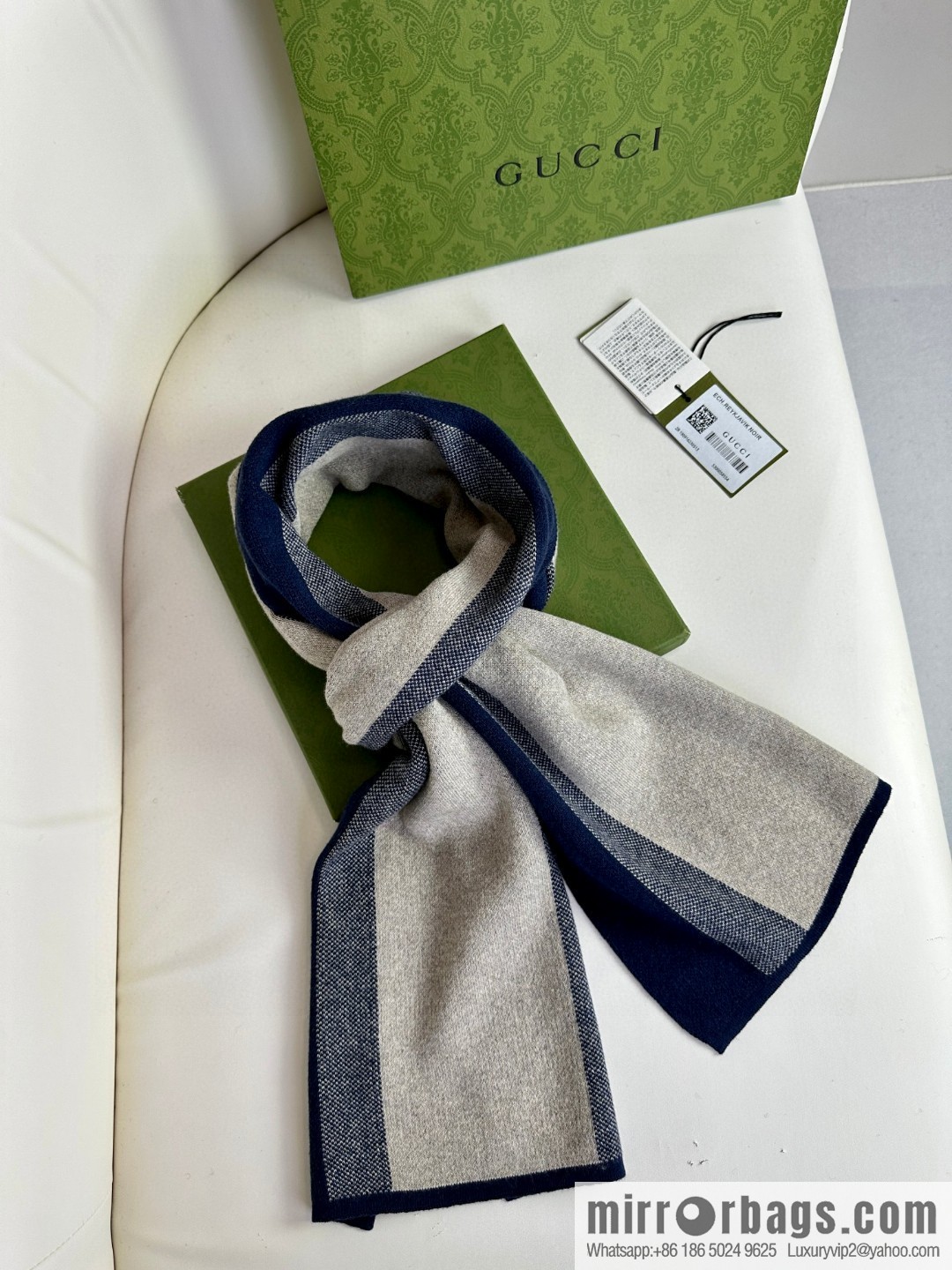 GUCCI classic stripes, imported knitted cashmere, high-end men's scarf