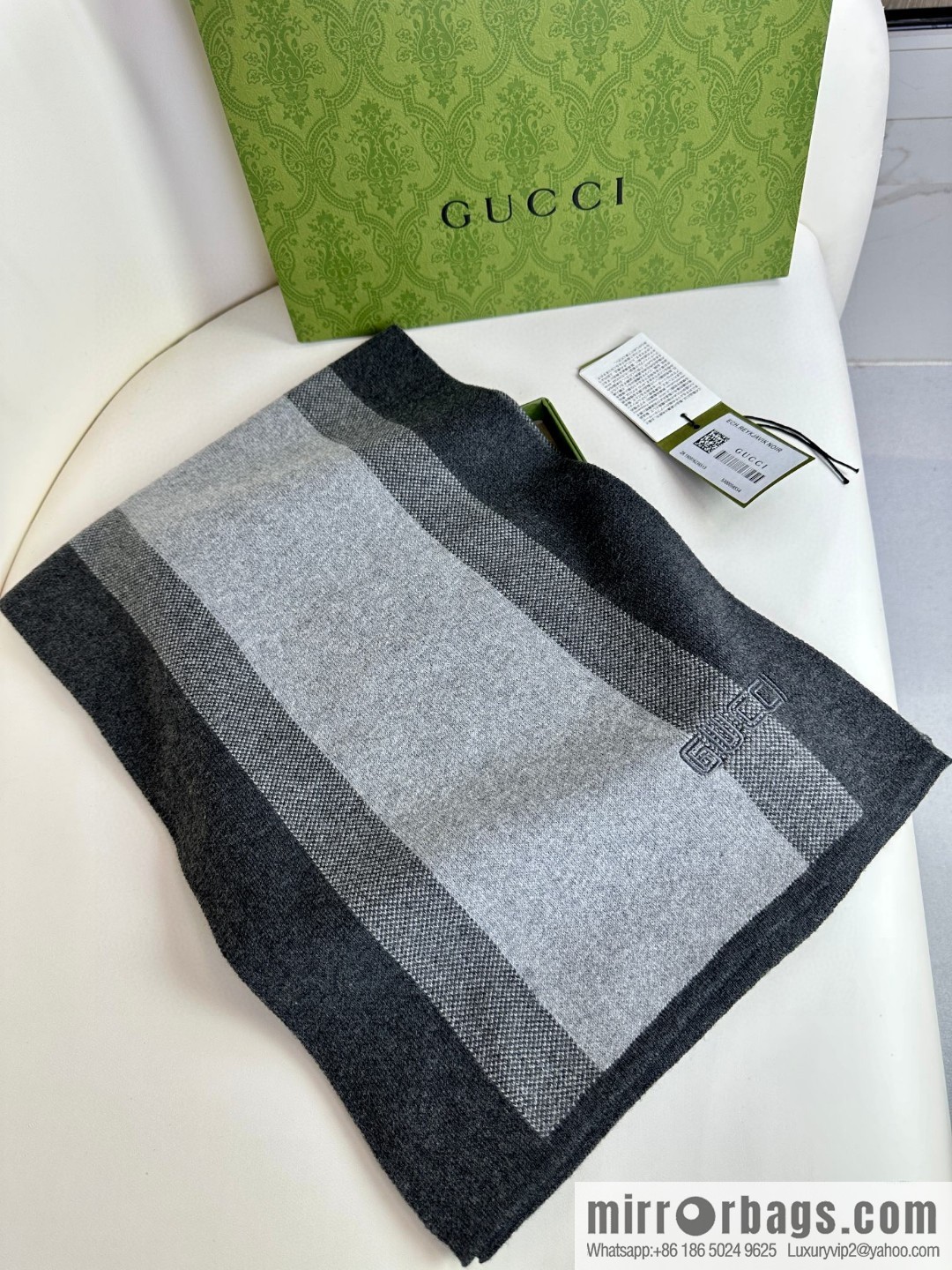GUCCI classic stripes, imported knitted cashmere, high-end men's scarf
