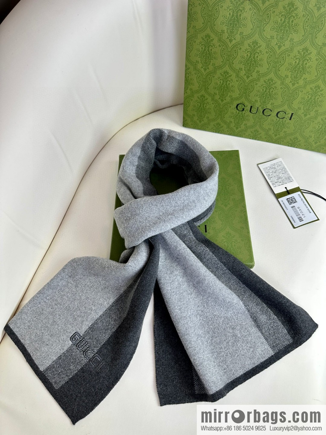 GUCCI classic stripes, imported knitted cashmere, high-end men's scarf