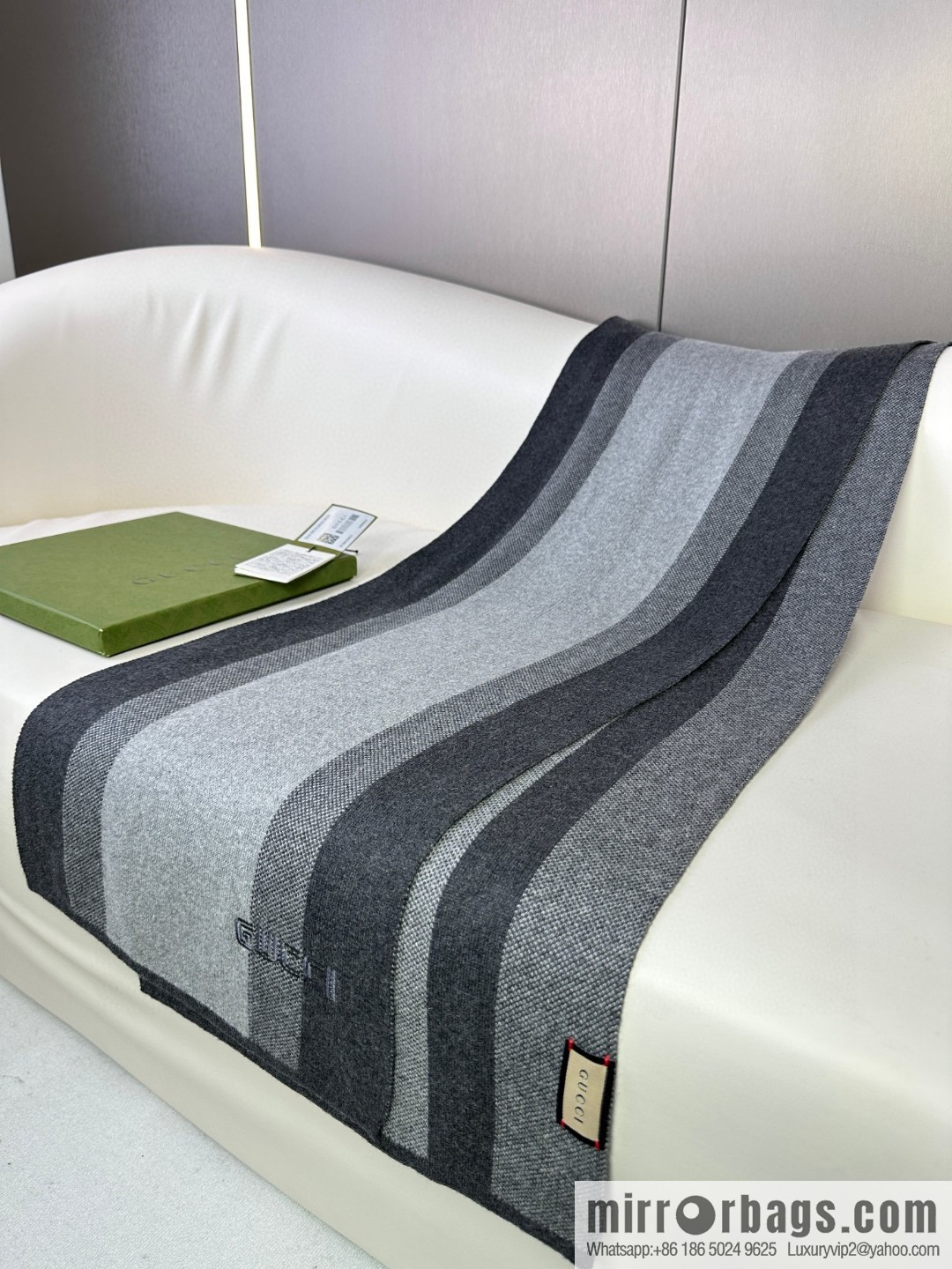 GUCCI classic stripes, imported knitted cashmere, high-end men's scarf