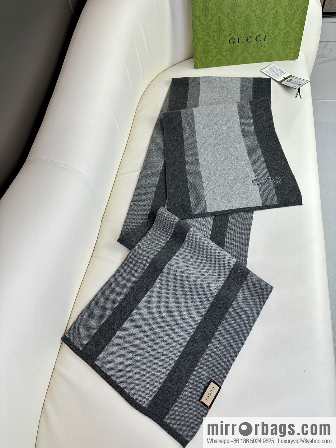 GUCCI classic stripes, imported knitted cashmere, high-end men's scarf