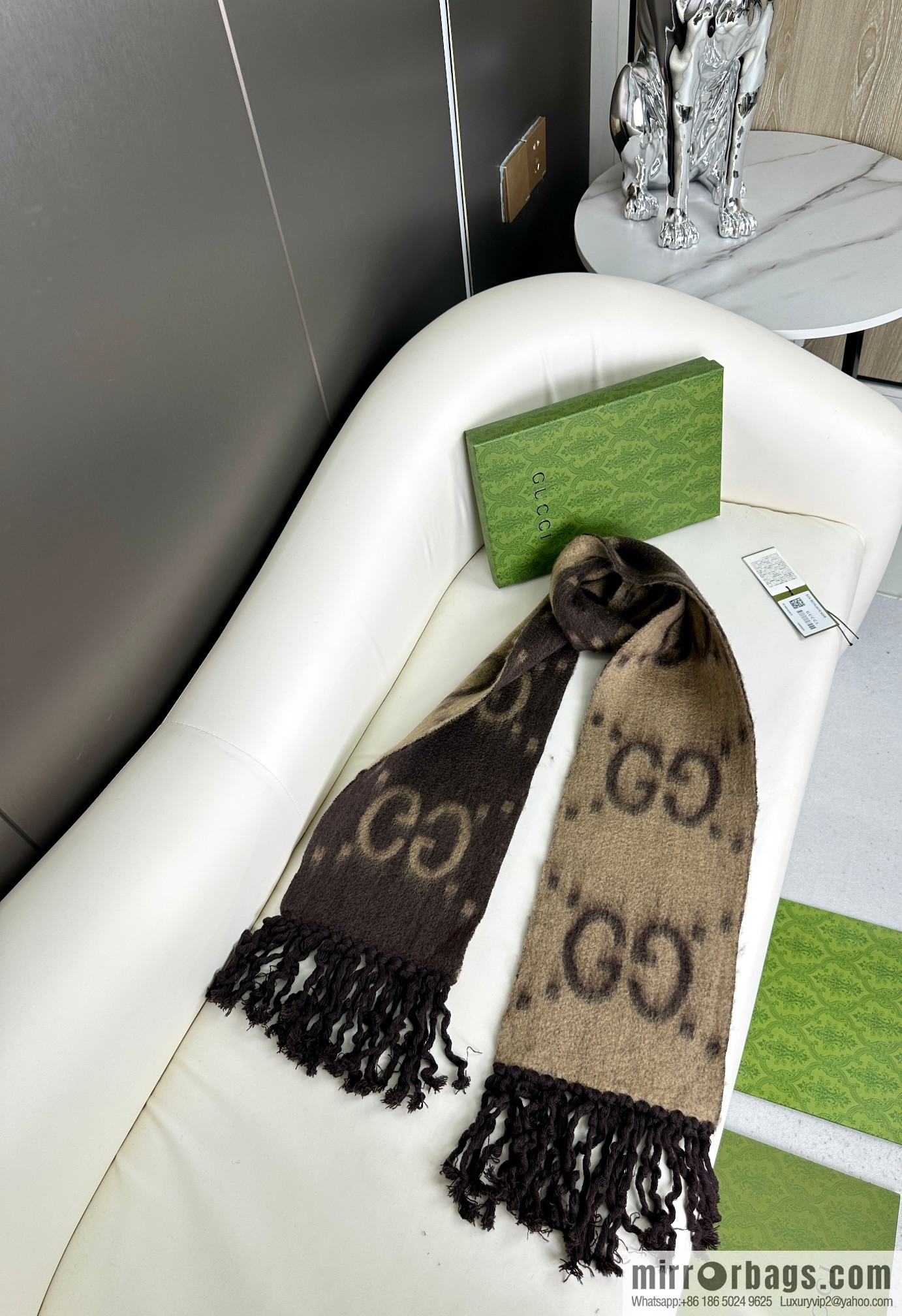 GUCCI GG Mohair wool blended collection long towel