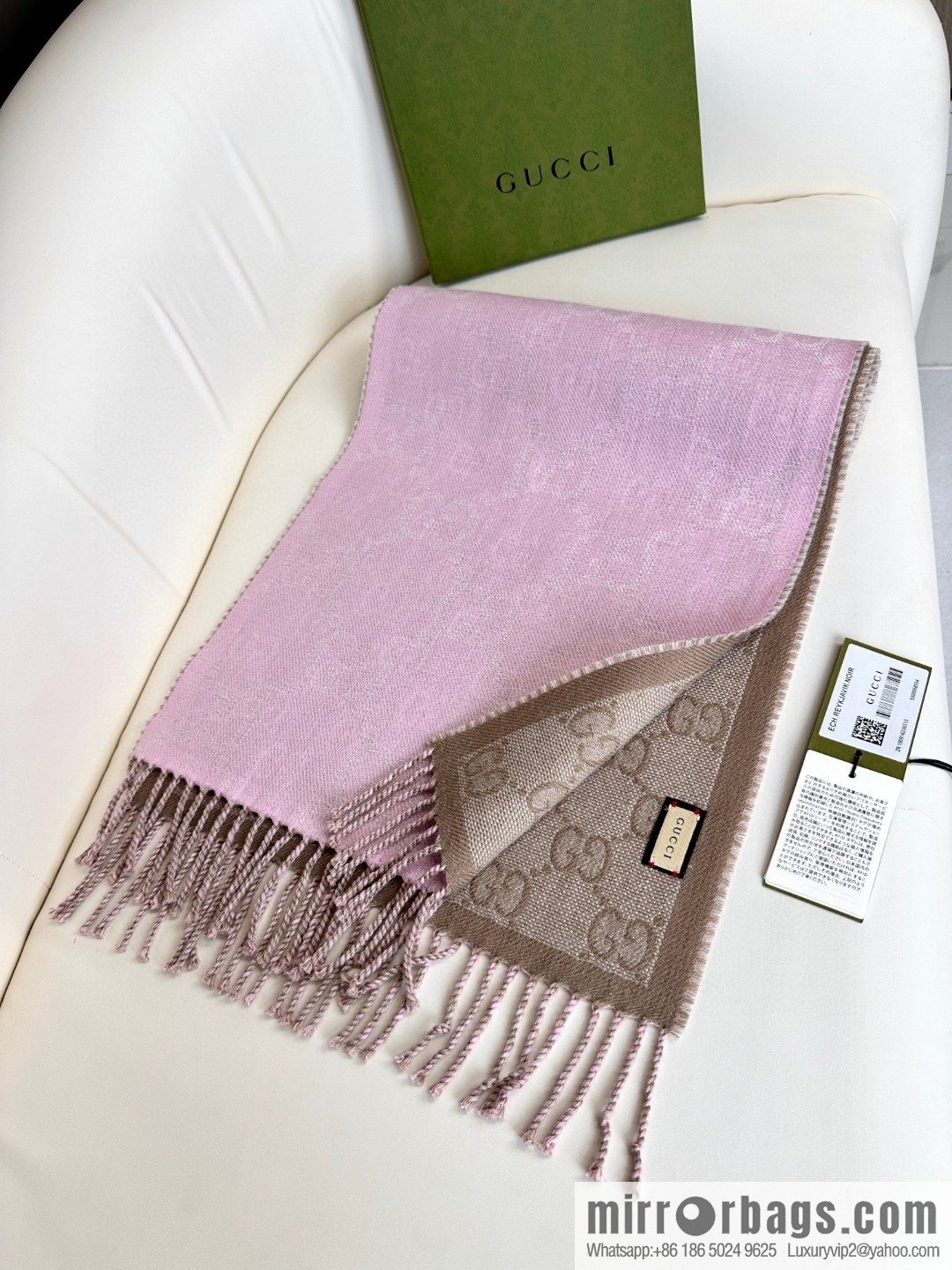 GUCCI autumn and winter new jacquard double-sided scarf