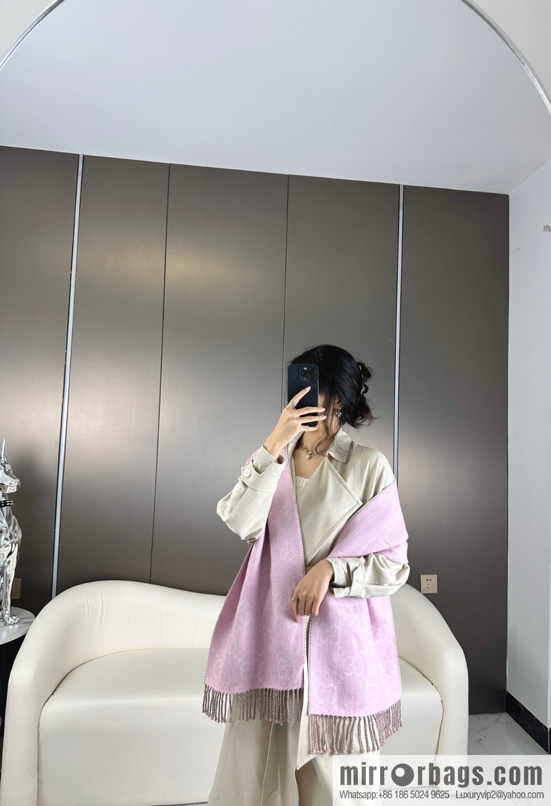 GUCCI autumn and winter new jacquard double-sided scarf