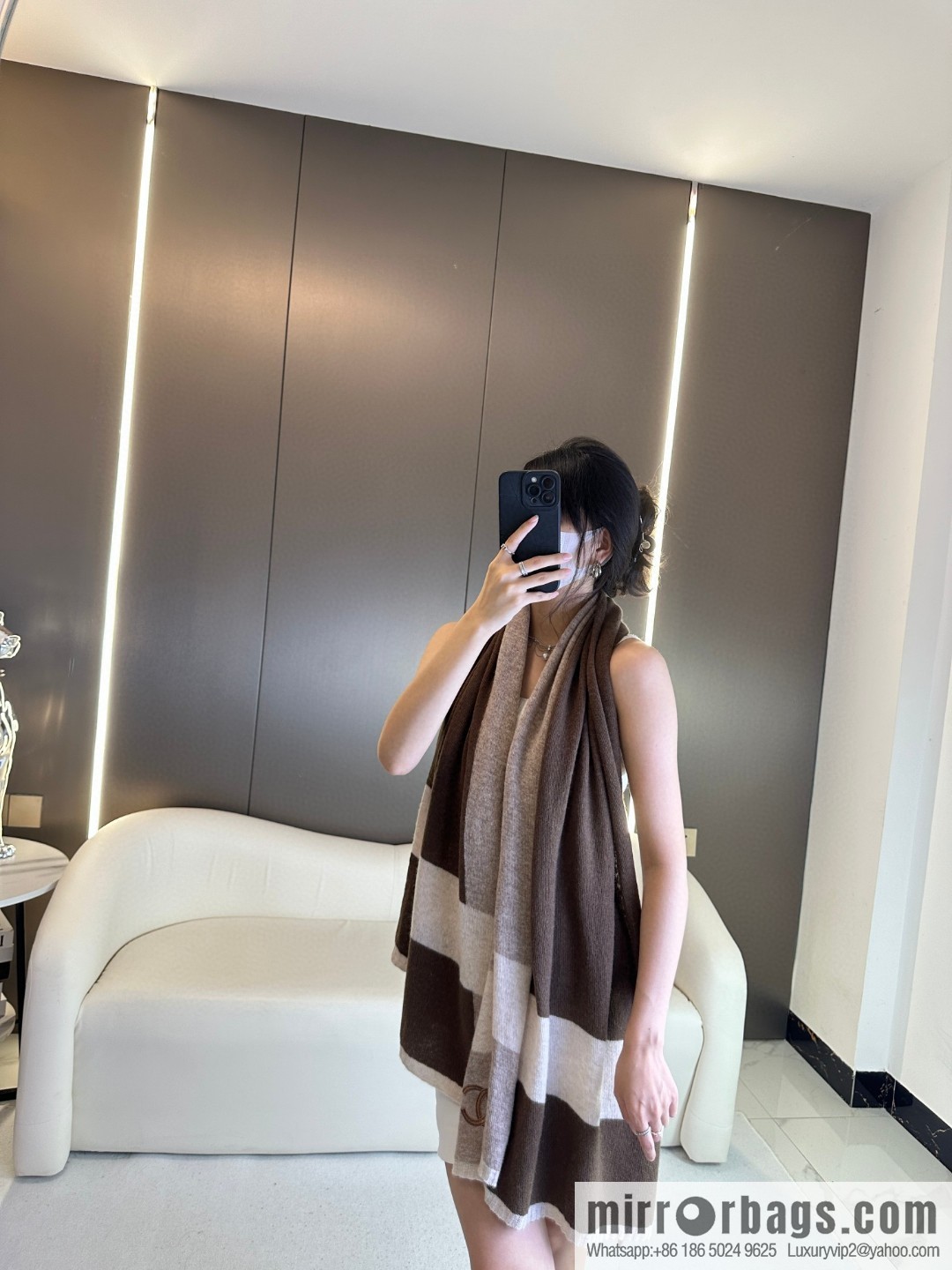 CHANEL 2023 new cashmere knitted scarf