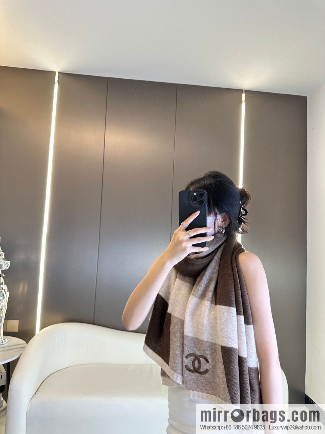 CHANEL 2023 new cashmere knitted scarf