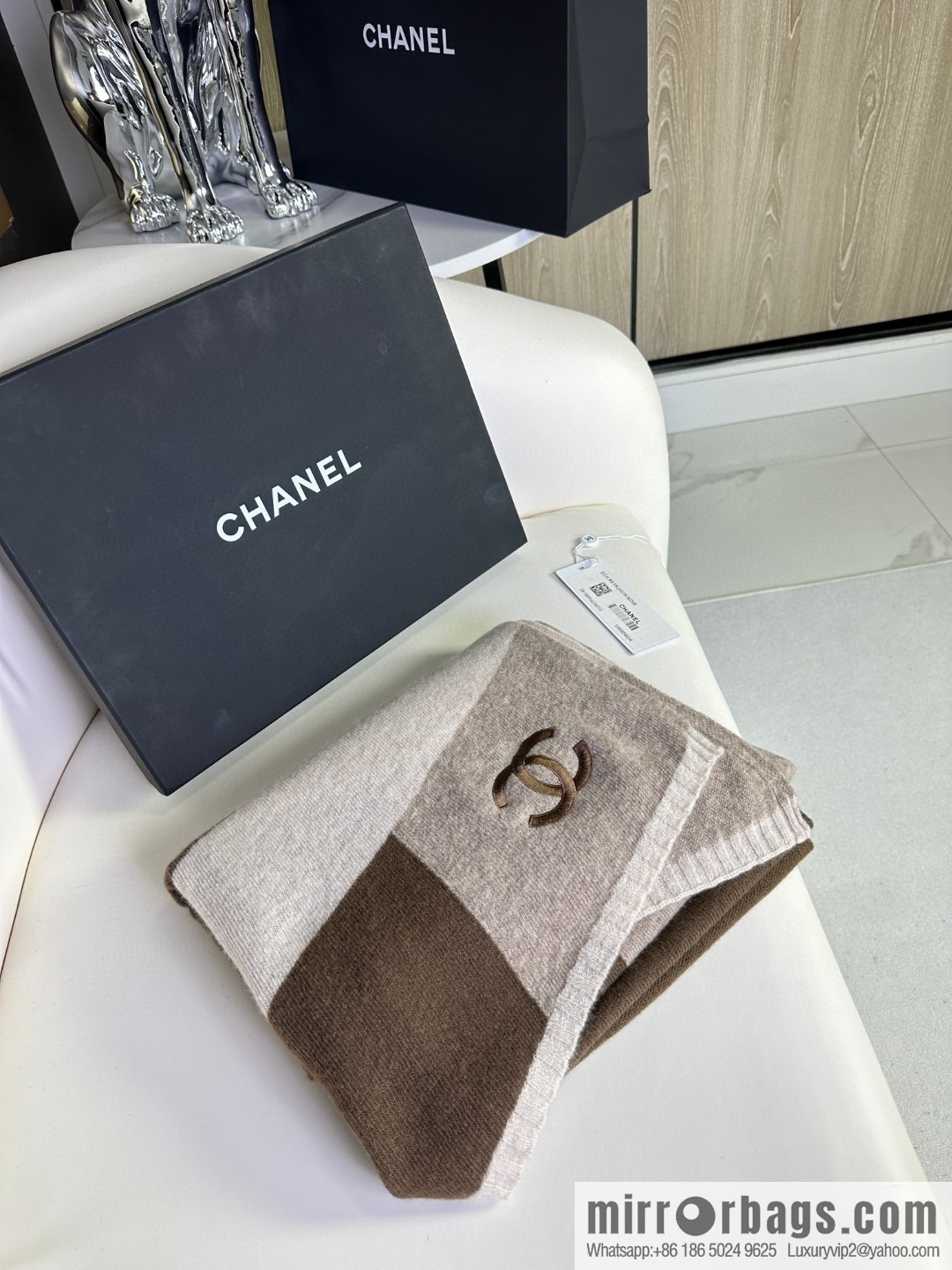 CHANEL 2023 new cashmere knitted scarf