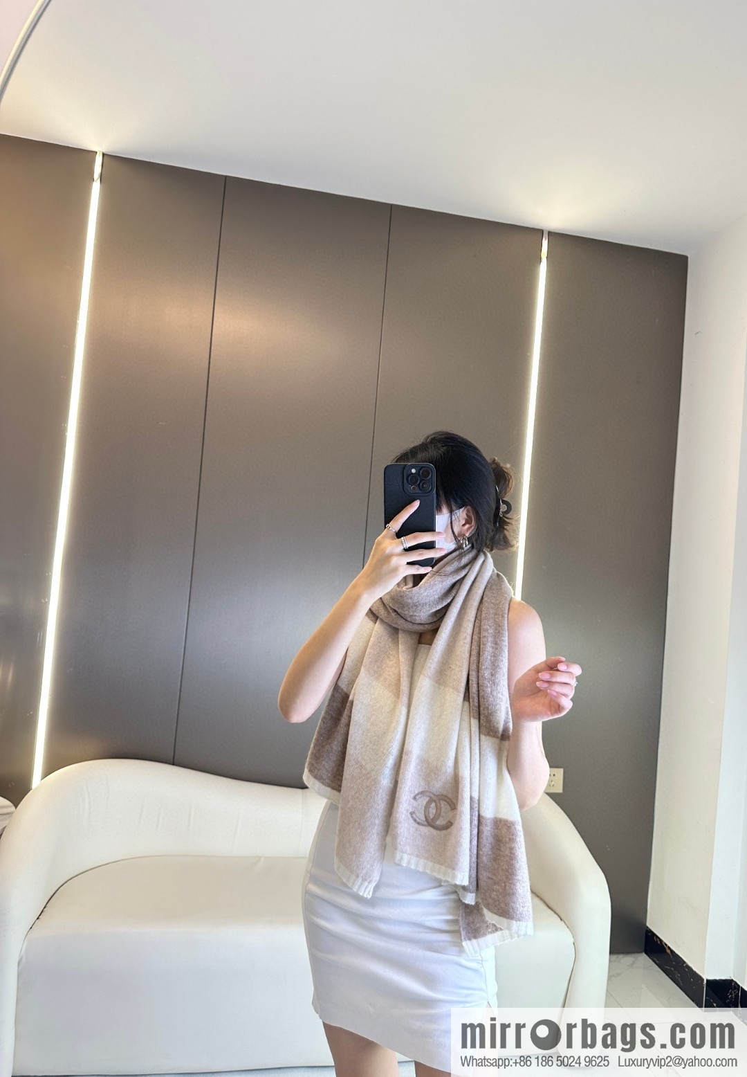 CHANEL 2023 new cashmere knitted scarf