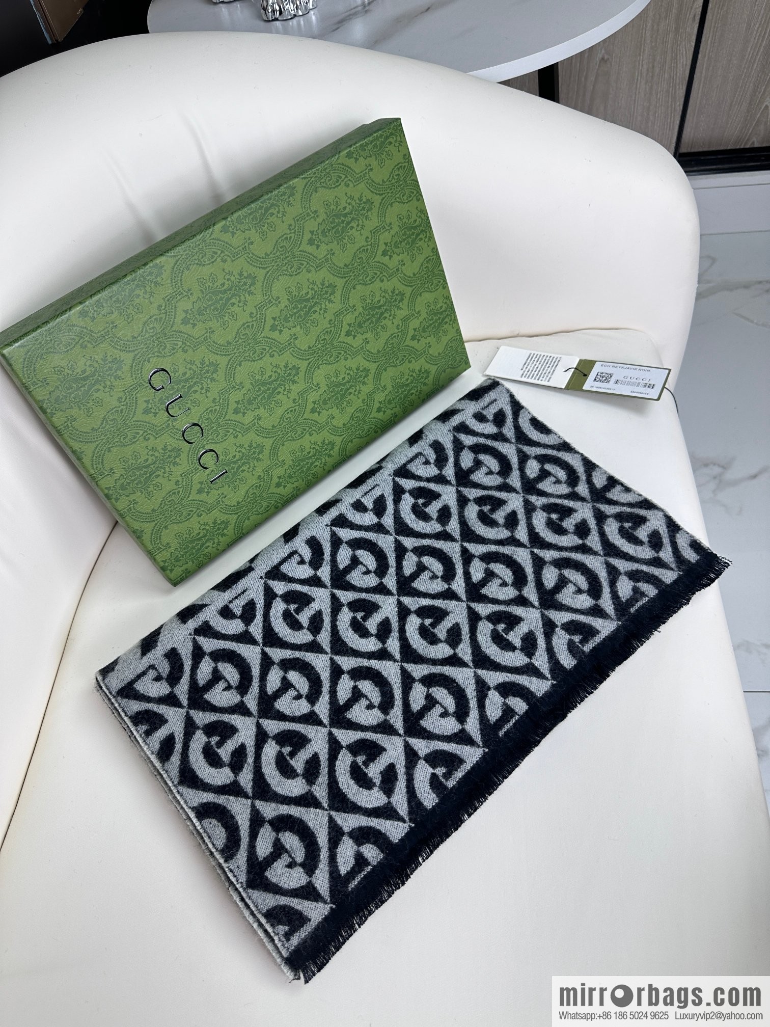 GUCCI worsted jacquard double-sided cashmere