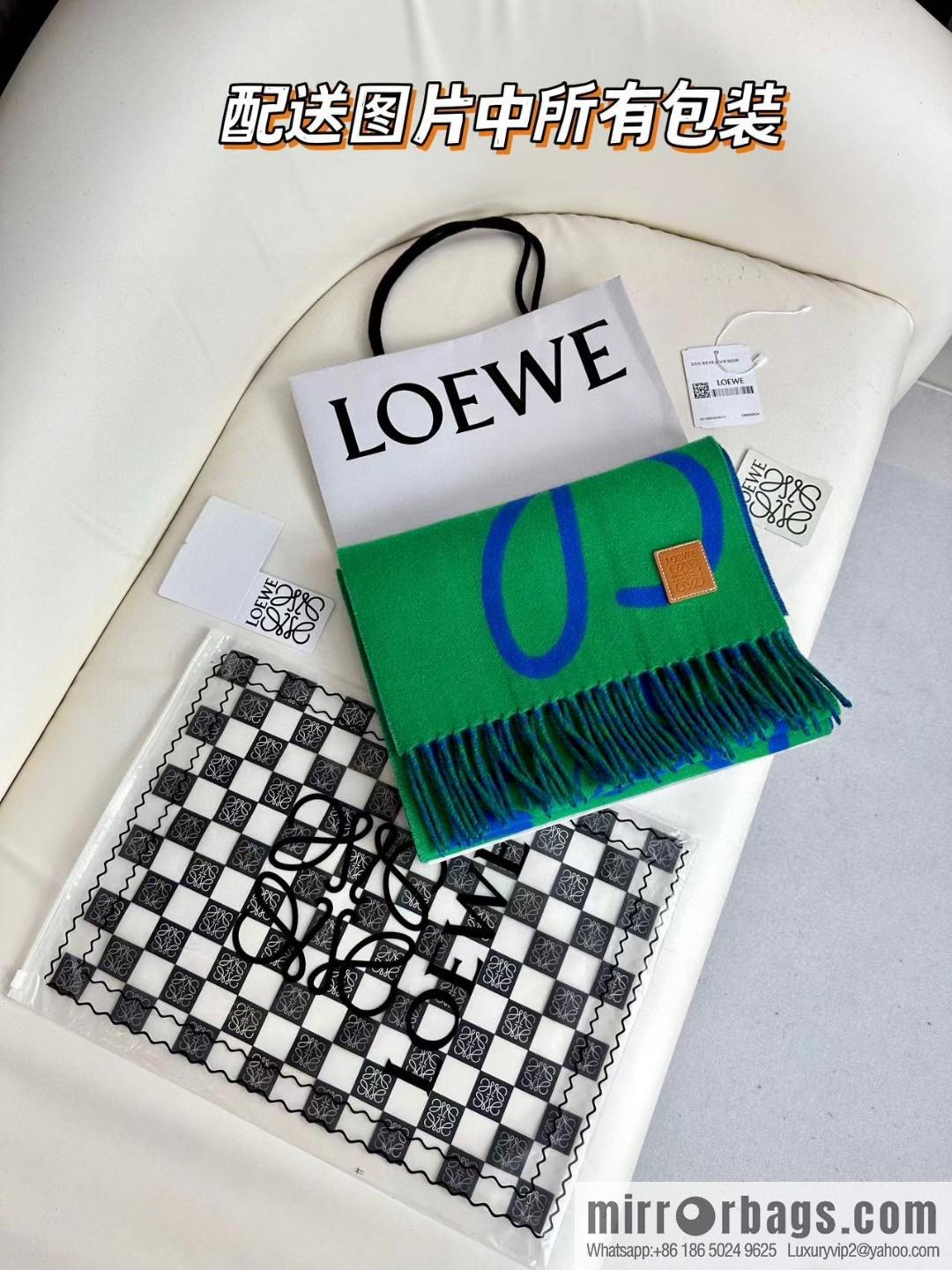 LOEWE decorated with Anagram pattern, graffiti scarf