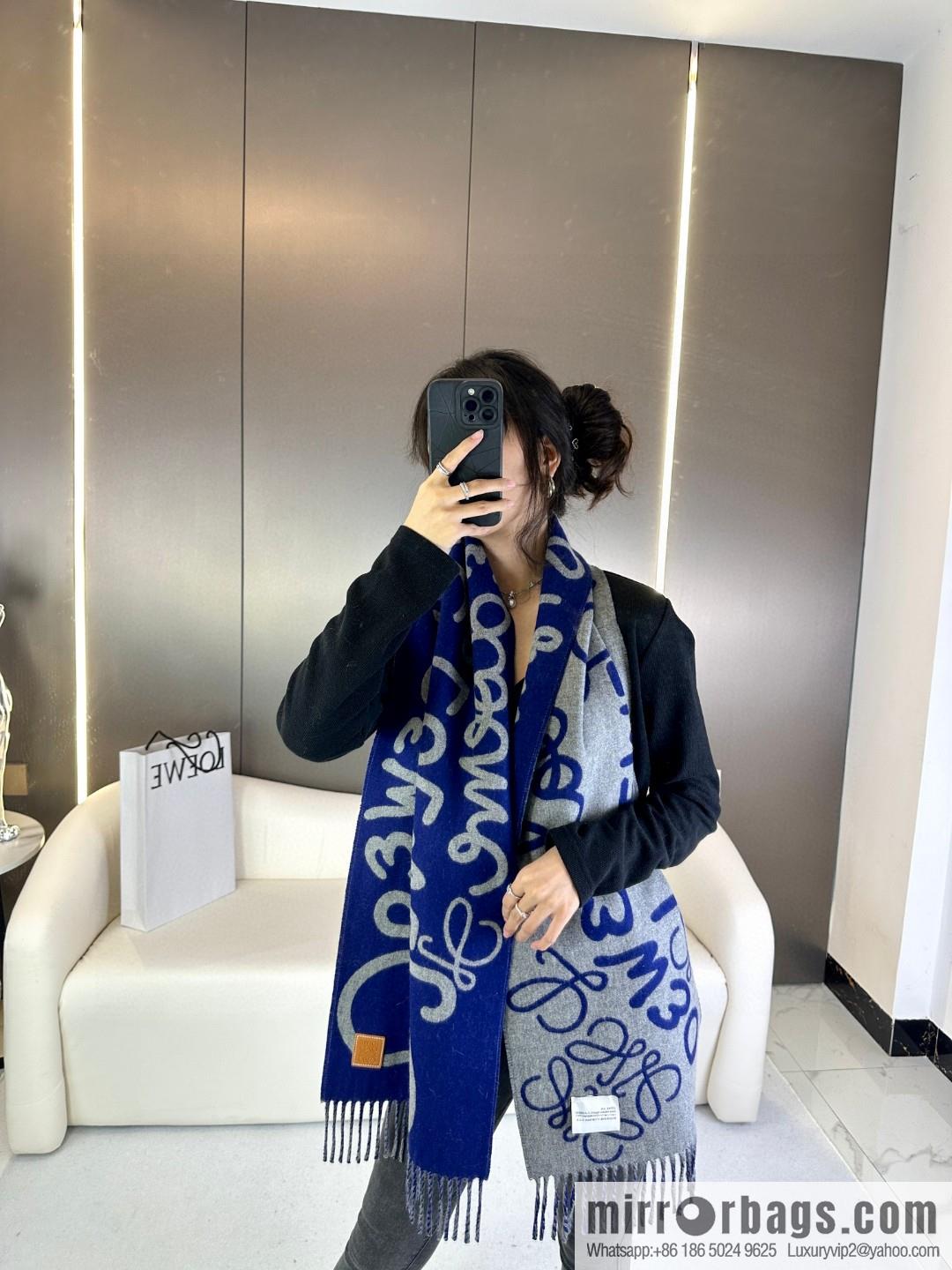 LOEWE decorated with Anagram pattern, graffiti scarf