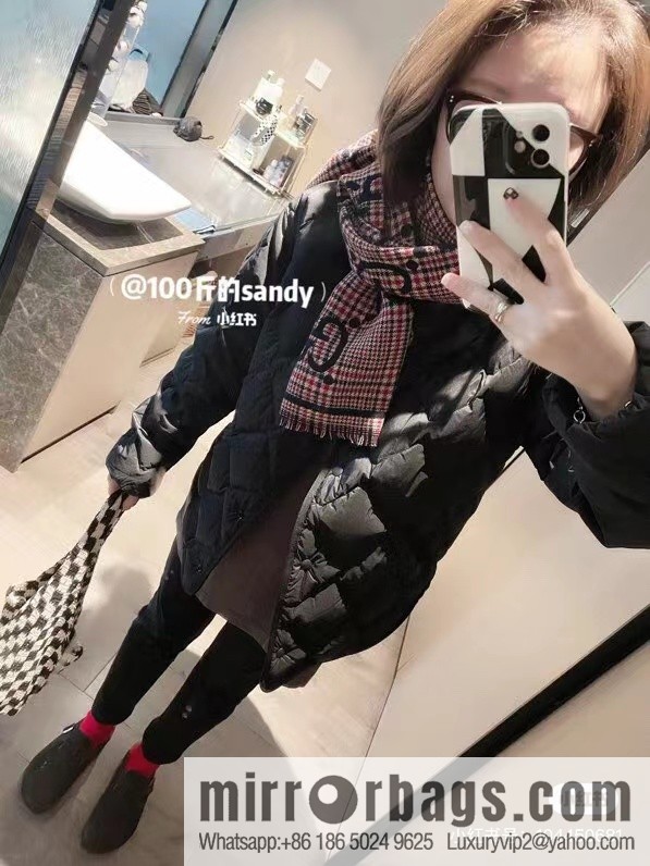 GUCCI GG pattern, fringed double-sided jacquard wool scarf
