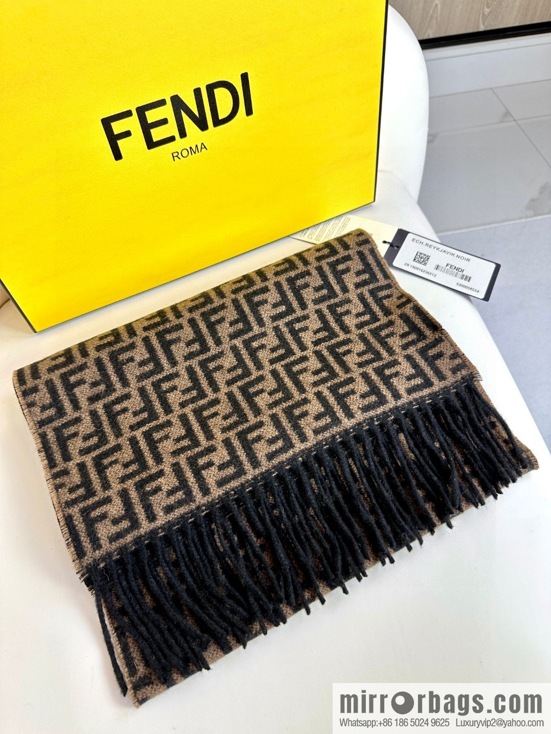 FENDI double-sided cashmere scarf