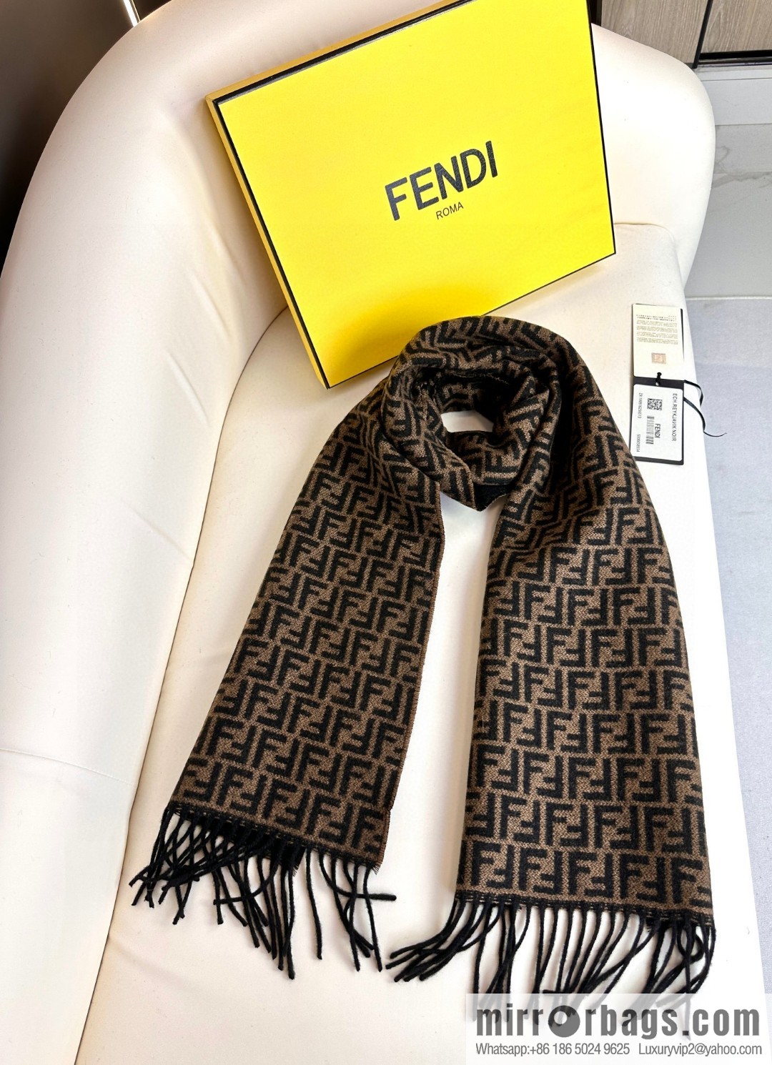 FENDI double-sided cashmere scarf