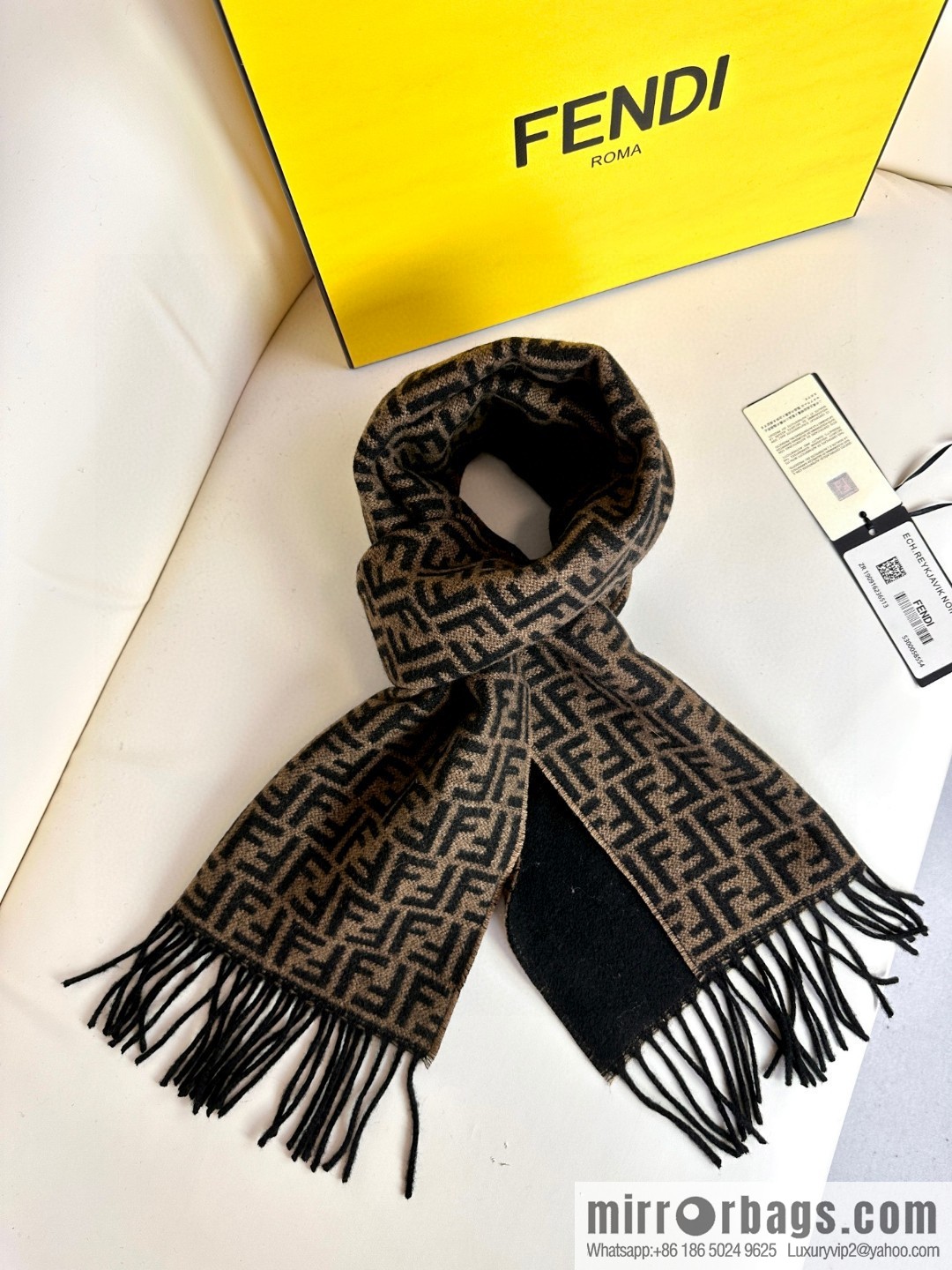 FENDI double-sided cashmere scarf