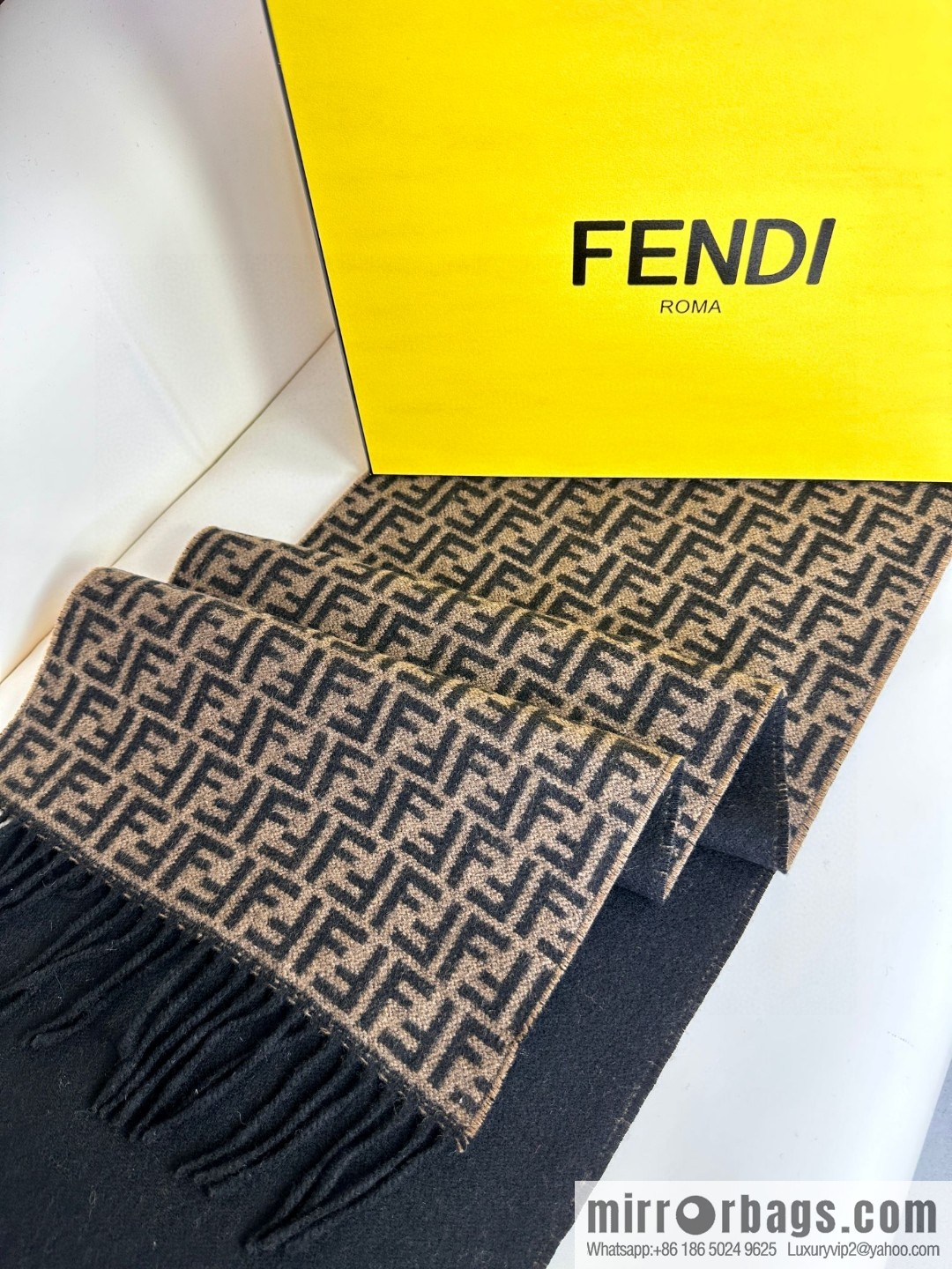 FENDI double-sided cashmere scarf