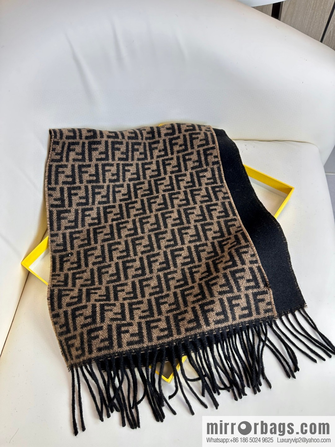 FENDI double-sided cashmere scarf