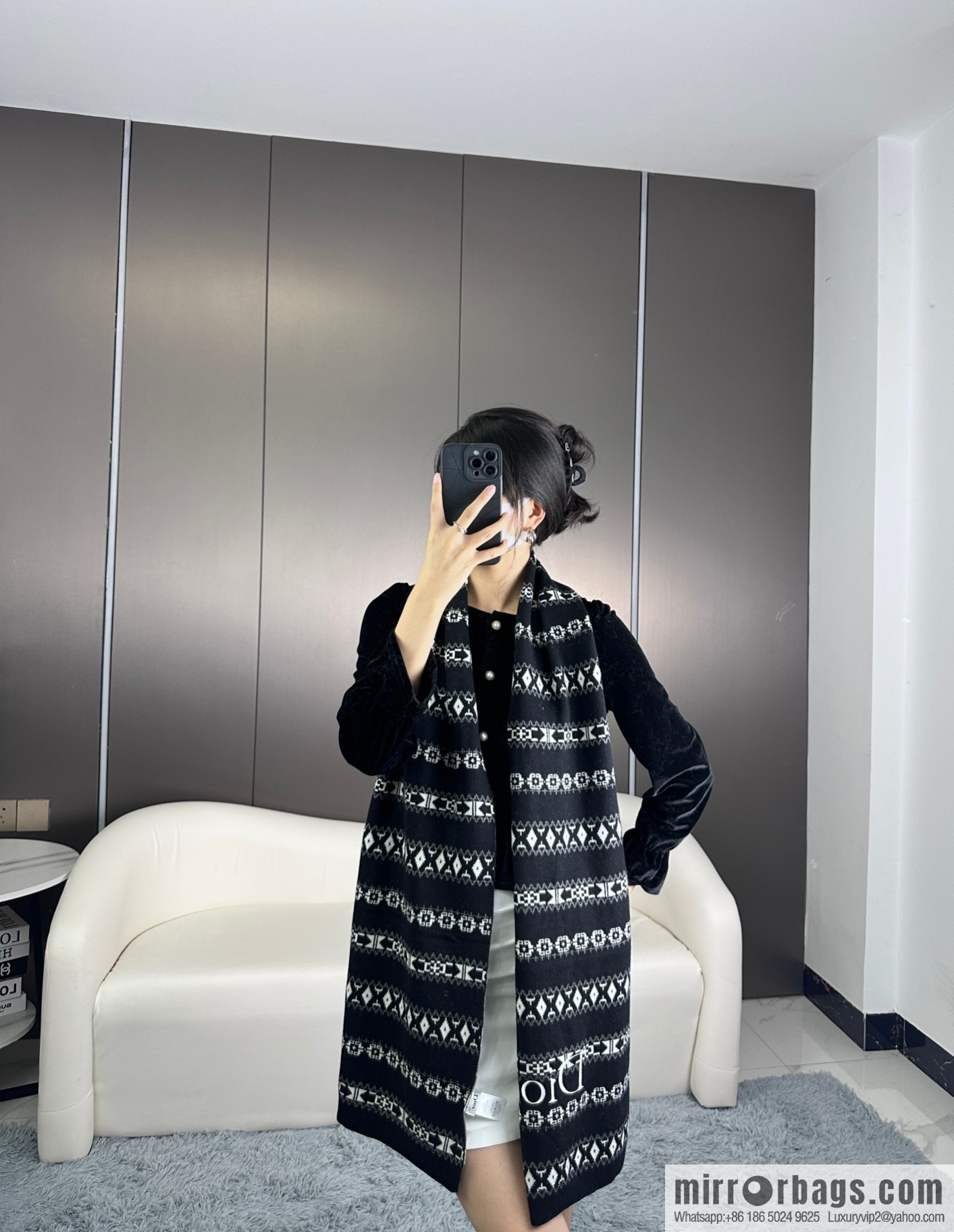 DIOR latest autumn and winter [D pattern] pure cashmere scarf shawl