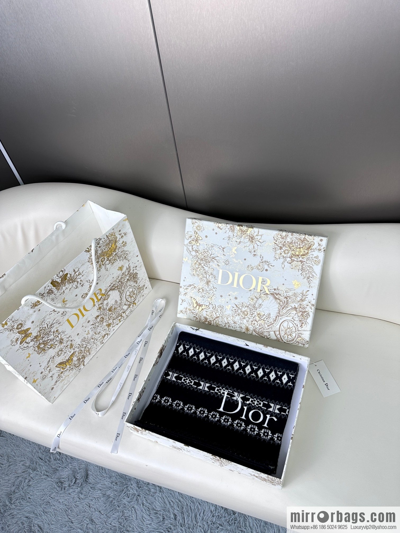 DIOR latest autumn and winter [D pattern] pure cashmere scarf shawl