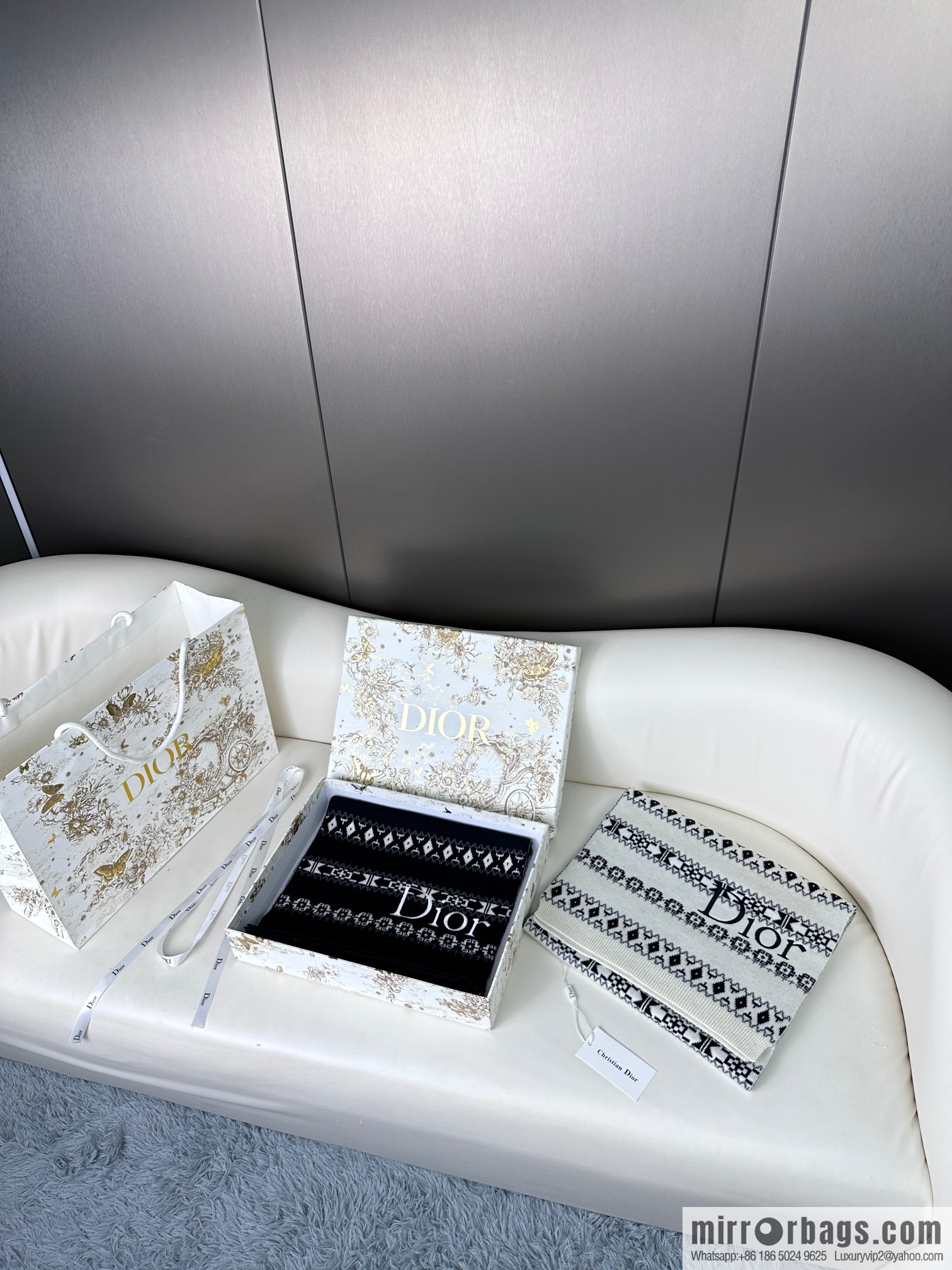 DIOR latest autumn and winter [D pattern] pure cashmere scarf shawl