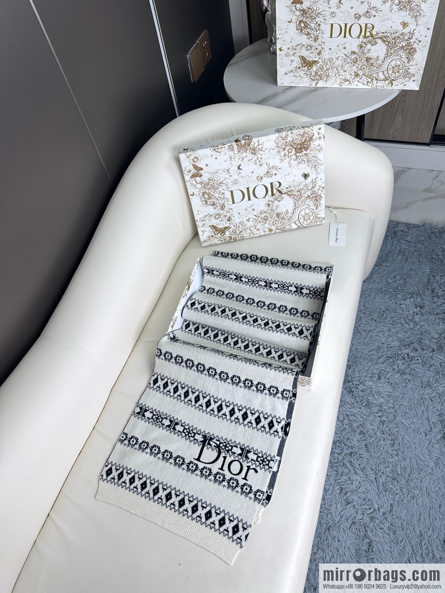 DIOR latest autumn and winter [D pattern] pure cashmere scarf shawl