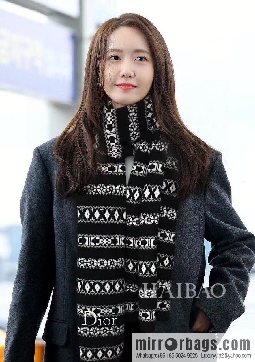 DIOR latest autumn and winter [D pattern] pure cashmere scarf shawl