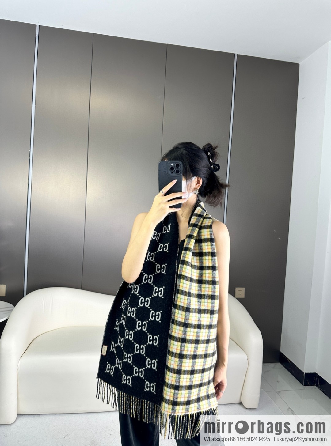 GUCCI classic cashmere scarf ❗ double-sided scarf