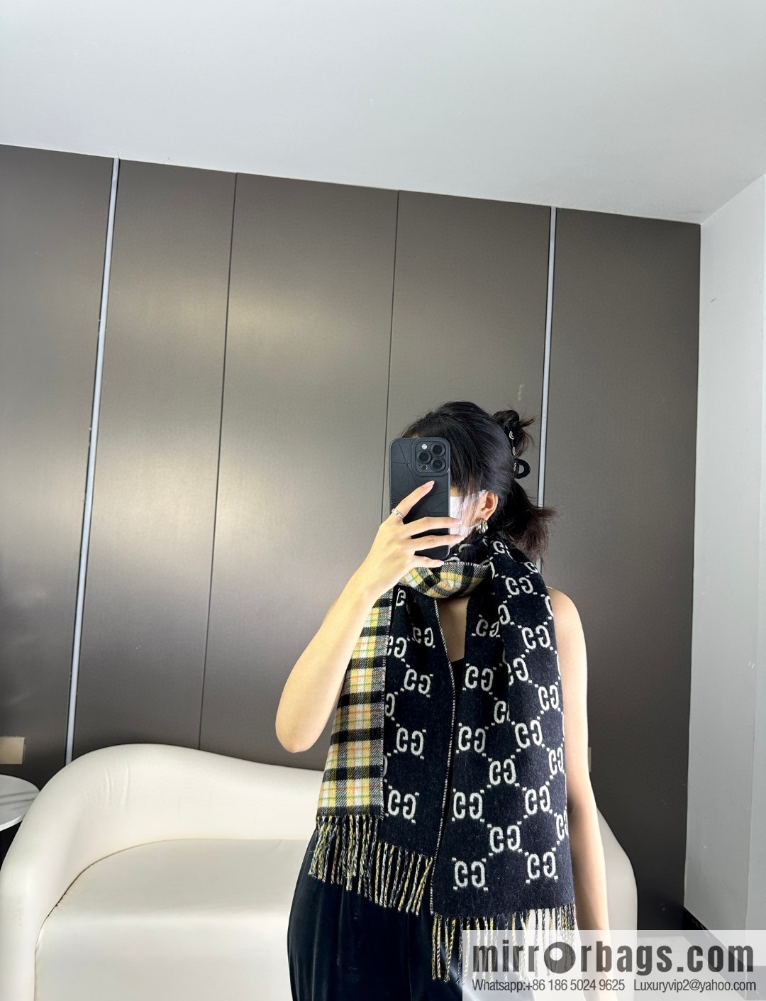 GUCCI classic cashmere scarf ❗ double-sided scarf