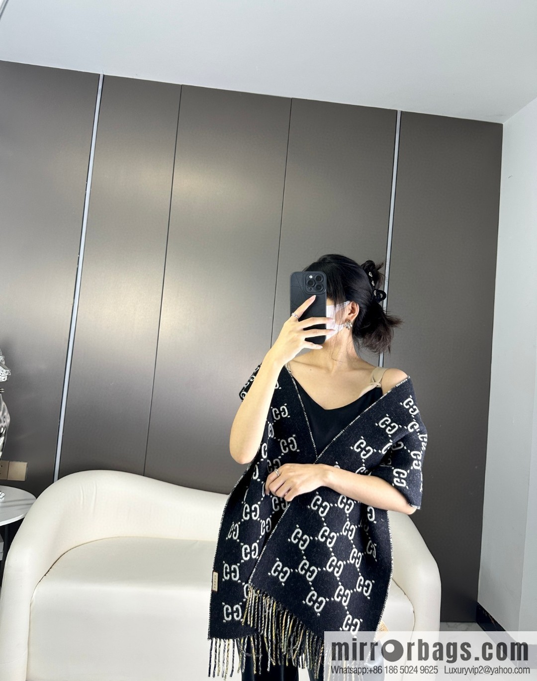GUCCI classic cashmere scarf ❗ double-sided scarf