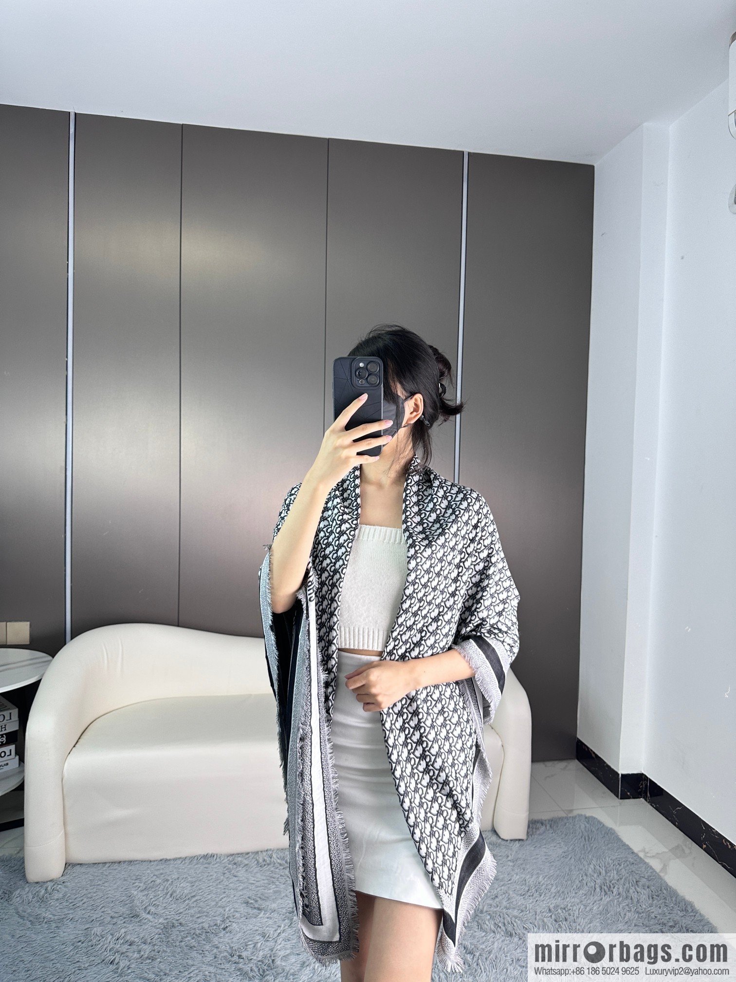DIOR Classic Letter Jacquard Shawl