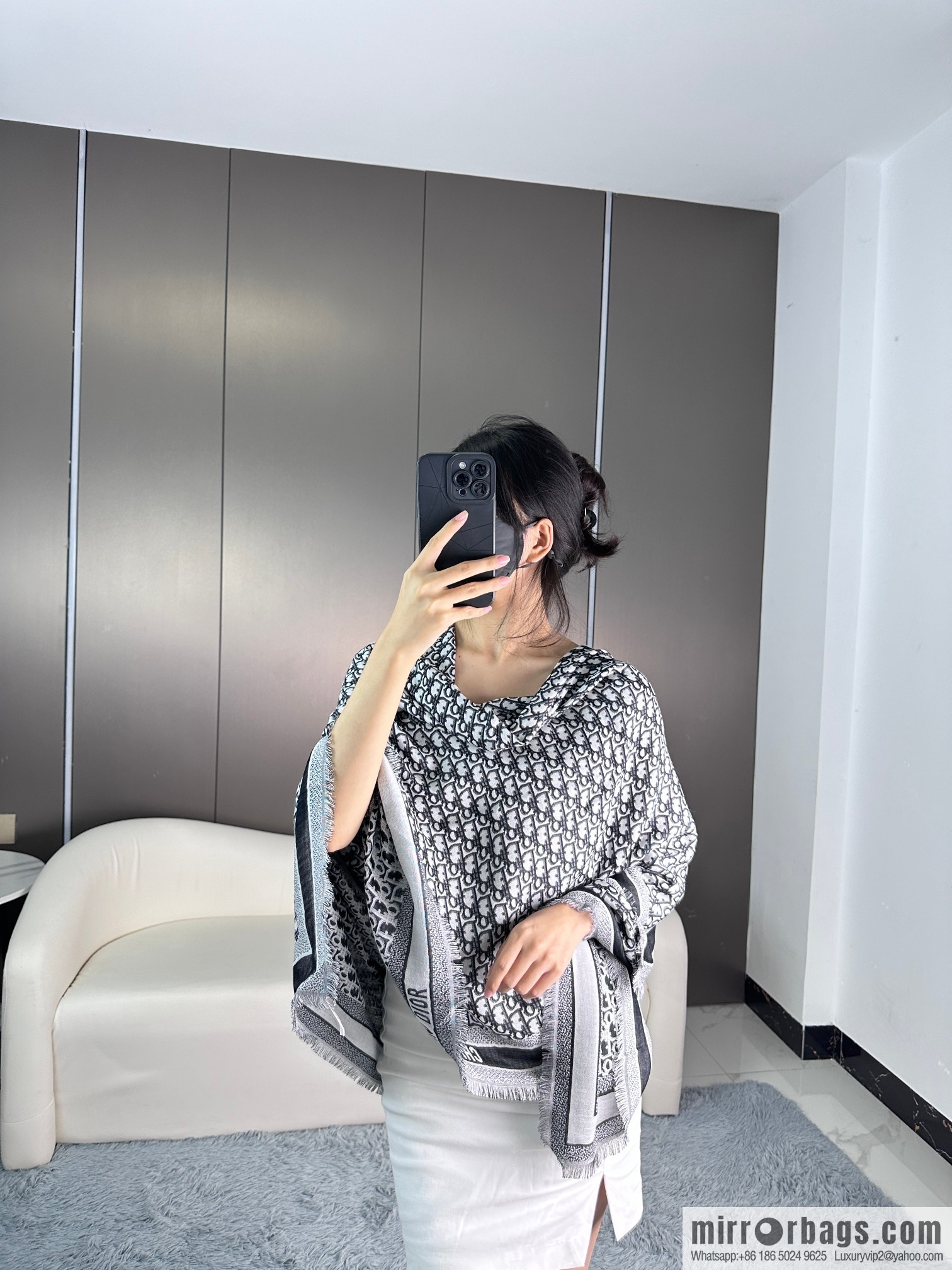 DIOR Classic Letter Jacquard Shawl
